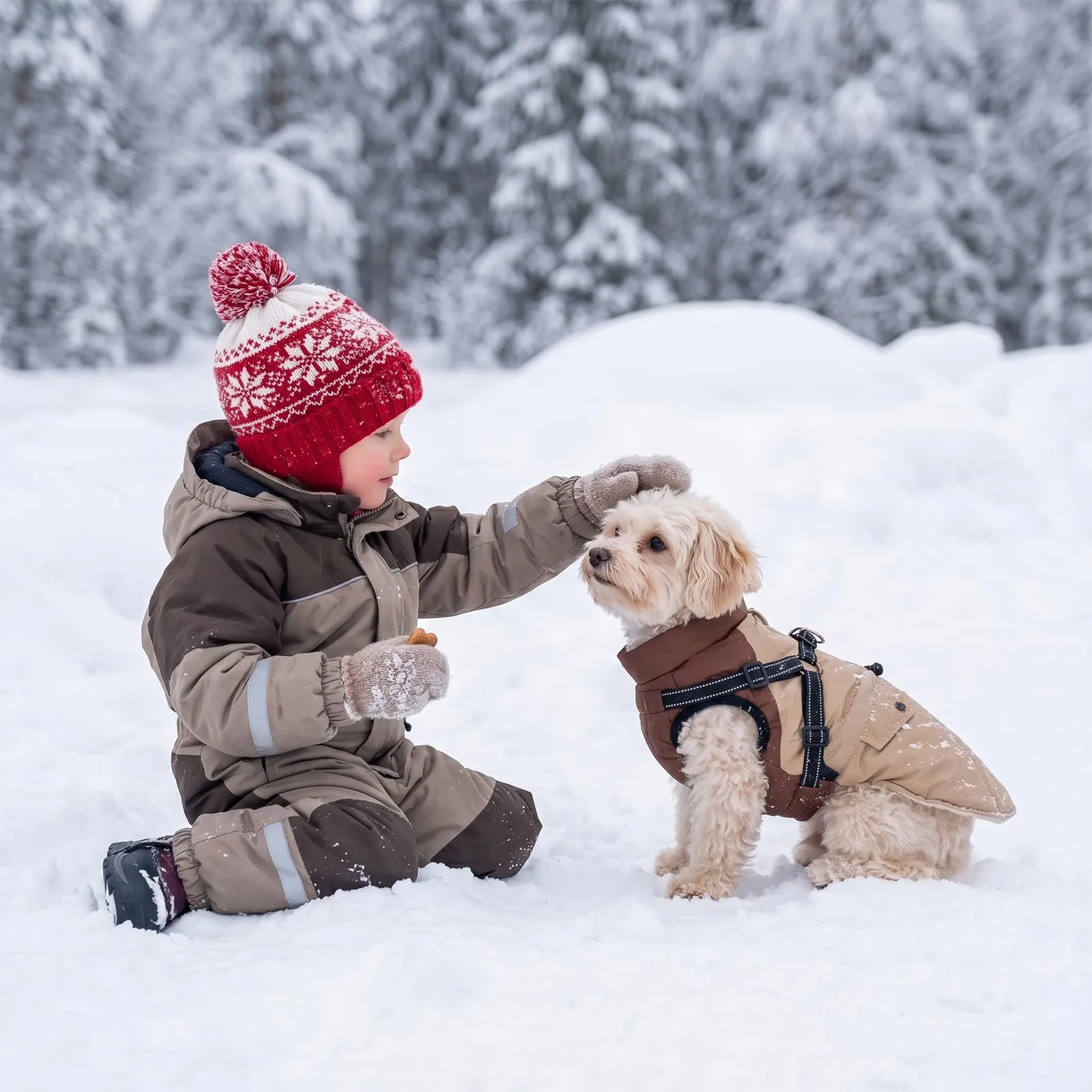 FEimaX Cappotto Invernale per Cani con Pettorina Giacca Antivento Caldo - immagine 8