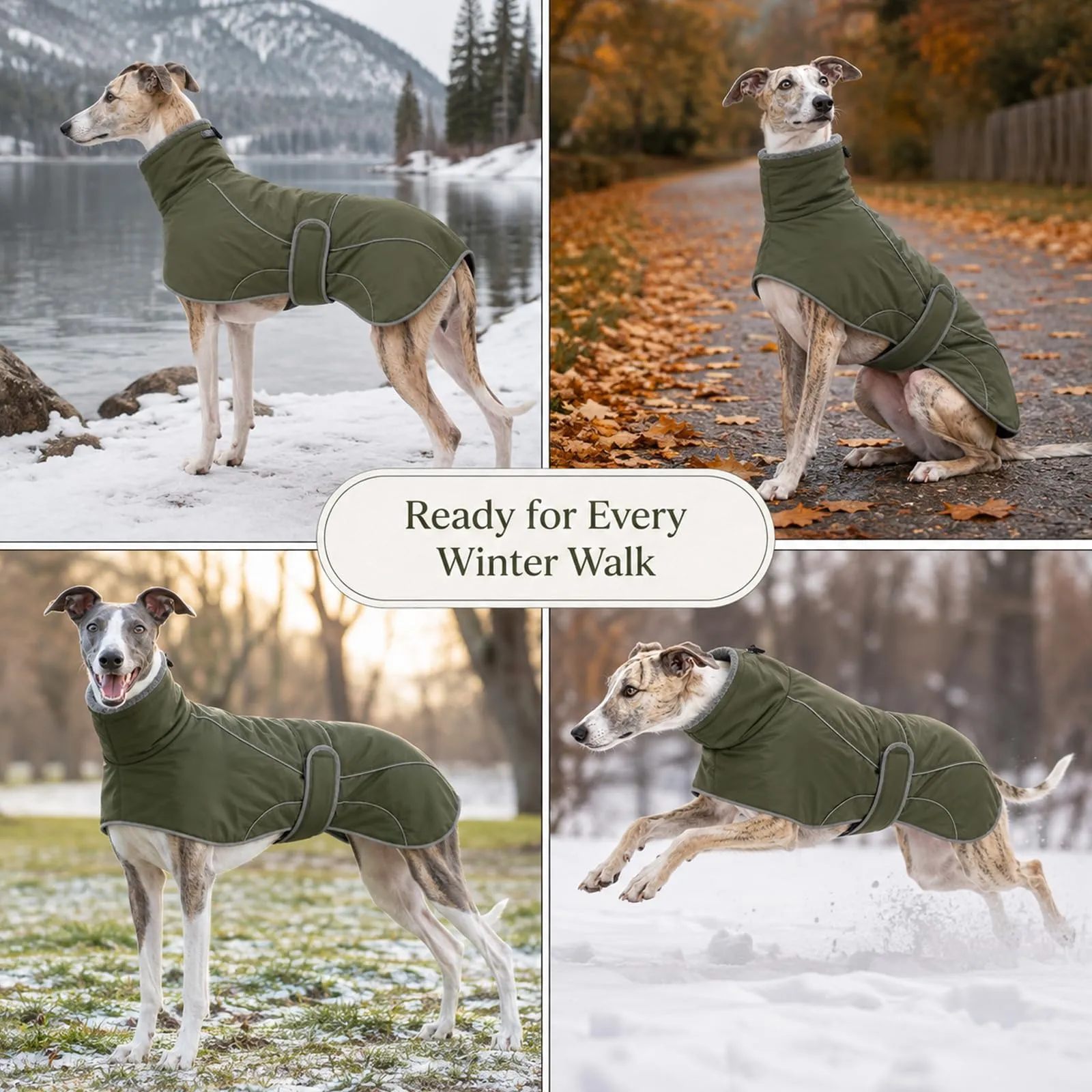 Greyhound Coat Geyecete - Cappotto impermeabile per cani, collo alto, per - immagine 5