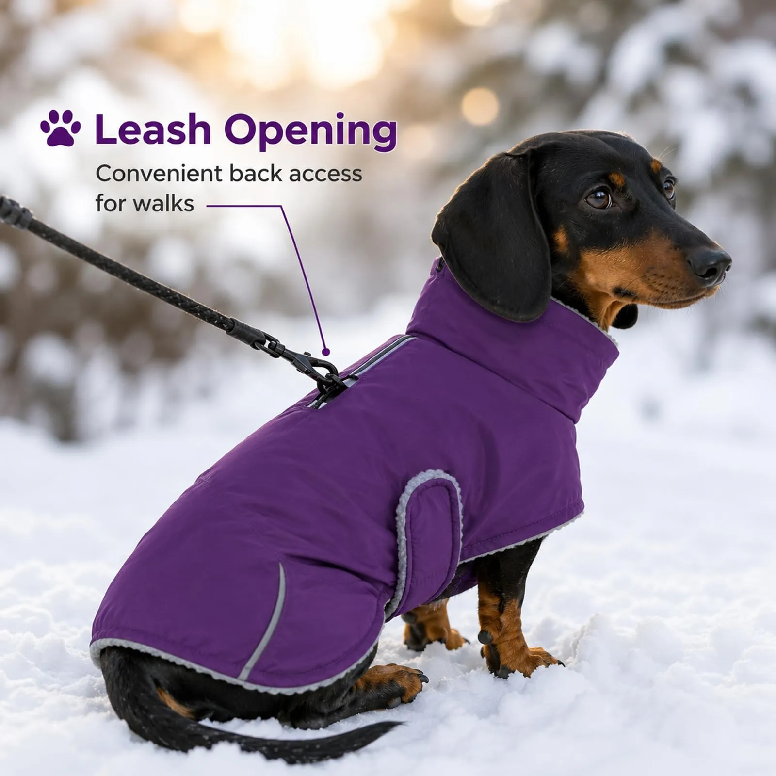 MOREZI Giacca Calda Per Cani Teckel, Abbigliamento Invernale Caldo Per Cani - immagine 5