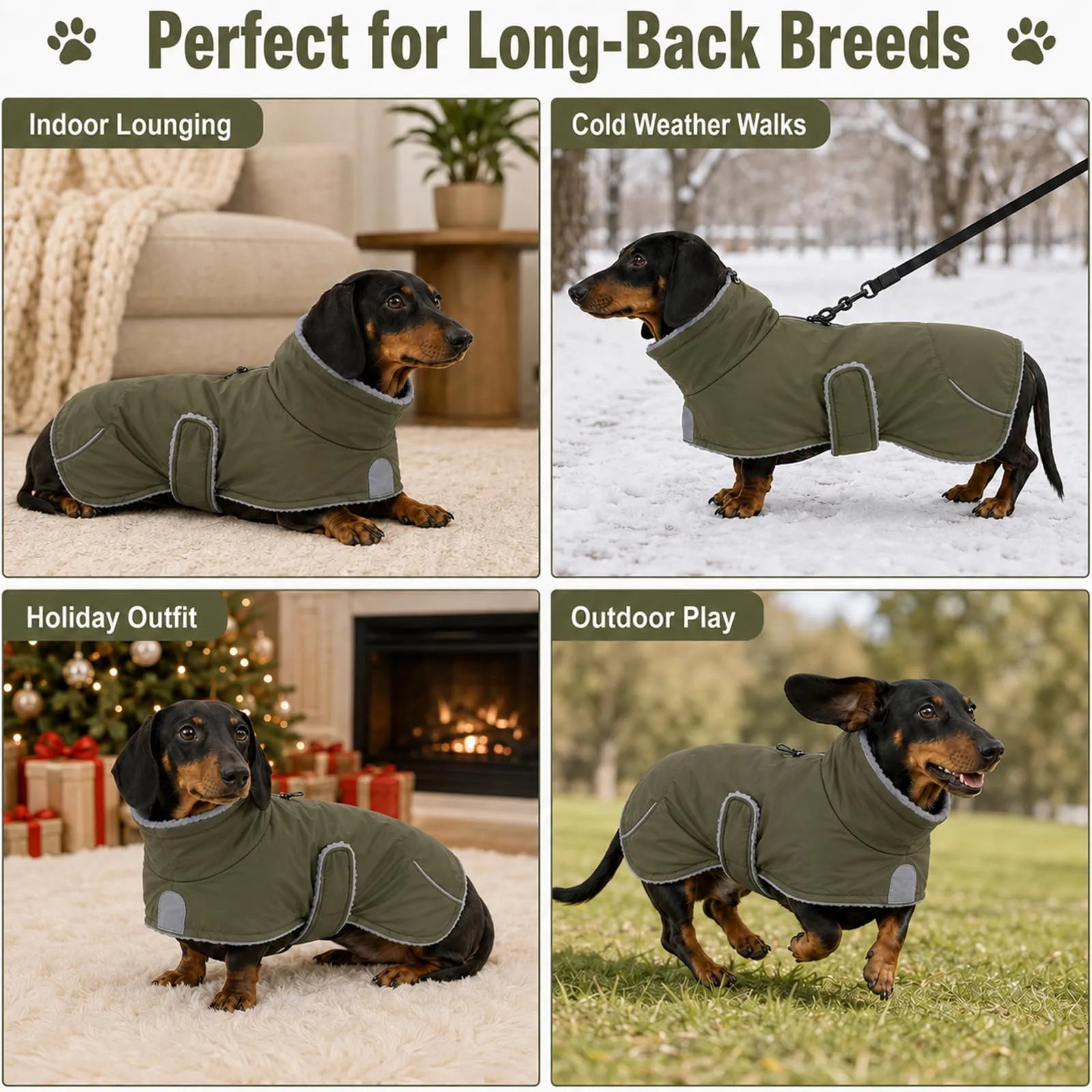 MOREZI Giacca Calda Per Cani Teckel, Abbigliamento Invernale Caldo Per Cani - immagine 7