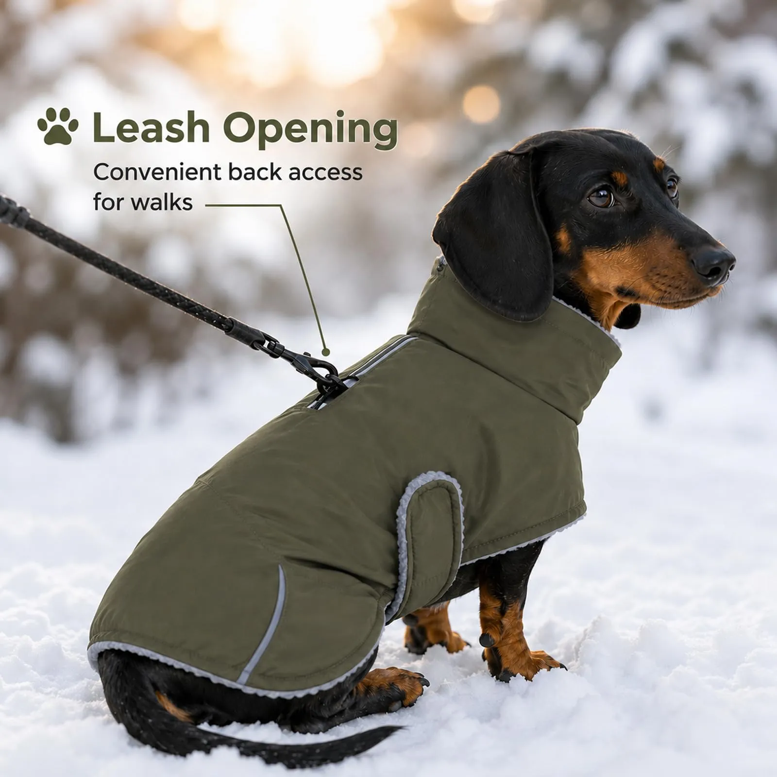 MOREZI Giacca Calda Per Cani Teckel, Abbigliamento Invernale Caldo Per Cani - immagine 5