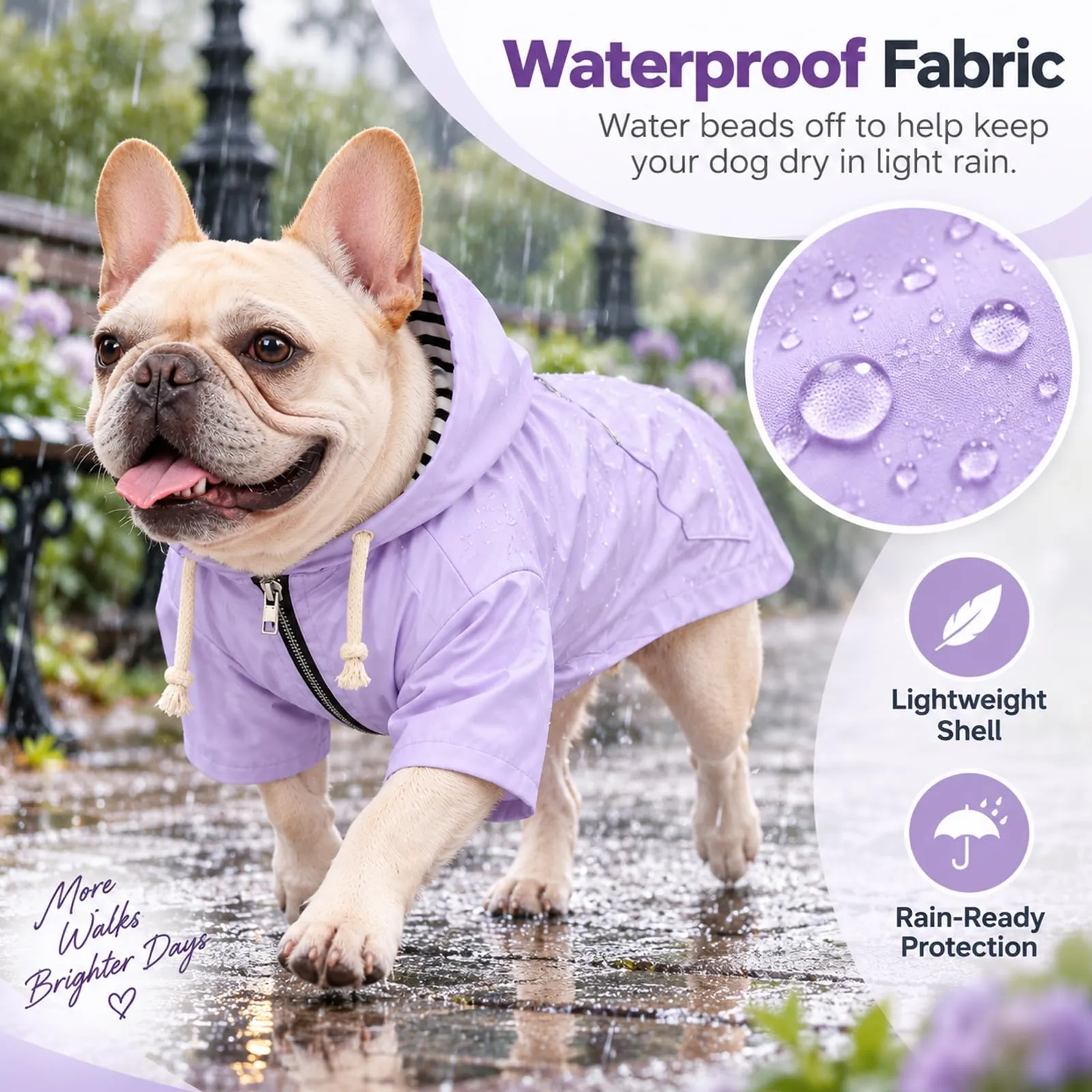 Pethiy Cappotto impermeabile per cani di alta qualità, con cappuccio - immagine 3
