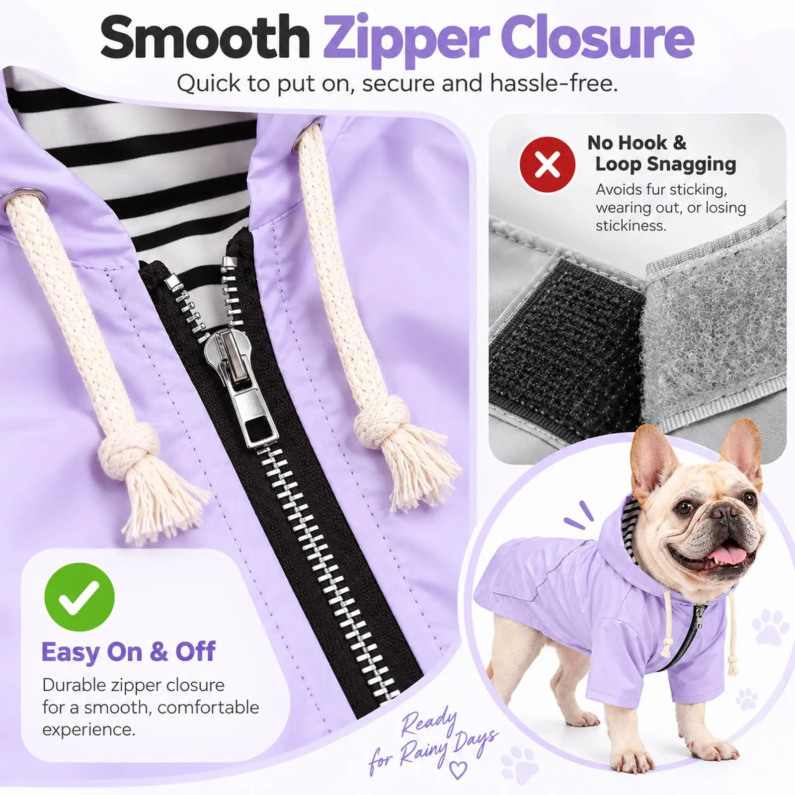 Pethiy Cappotto impermeabile per cani di alta qualità, con cappuccio - immagine 4