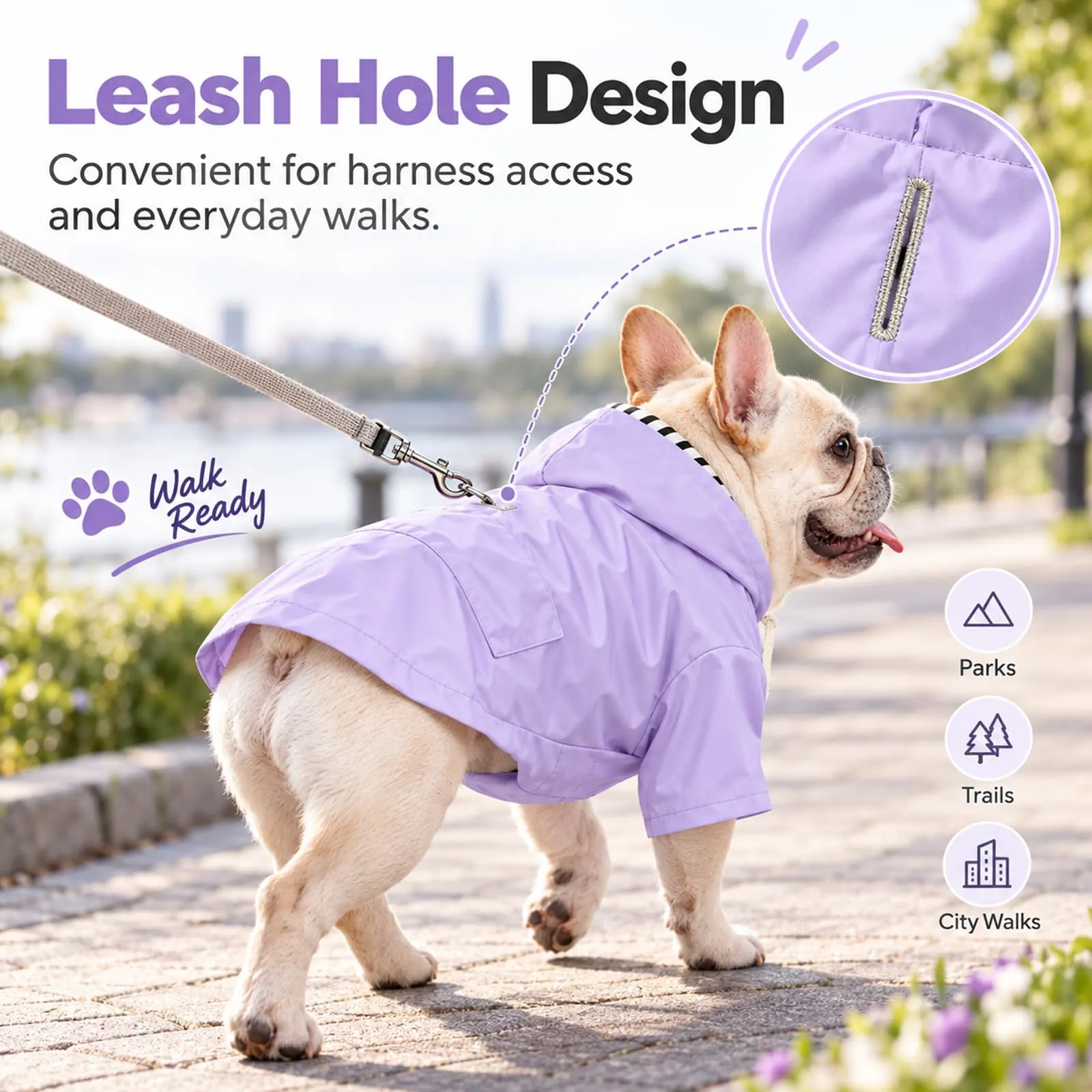 Pethiy Cappotto impermeabile per cani di alta qualità, con cappuccio - immagine 6