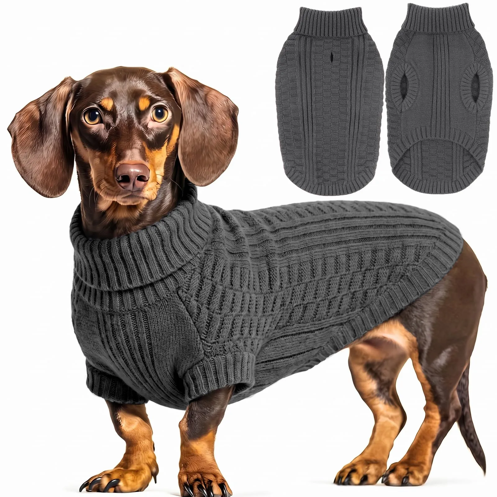 CITÉTOILE Maglione in Lana per Cani e Gatti Per Il Freddo L Grigio - immagine 1