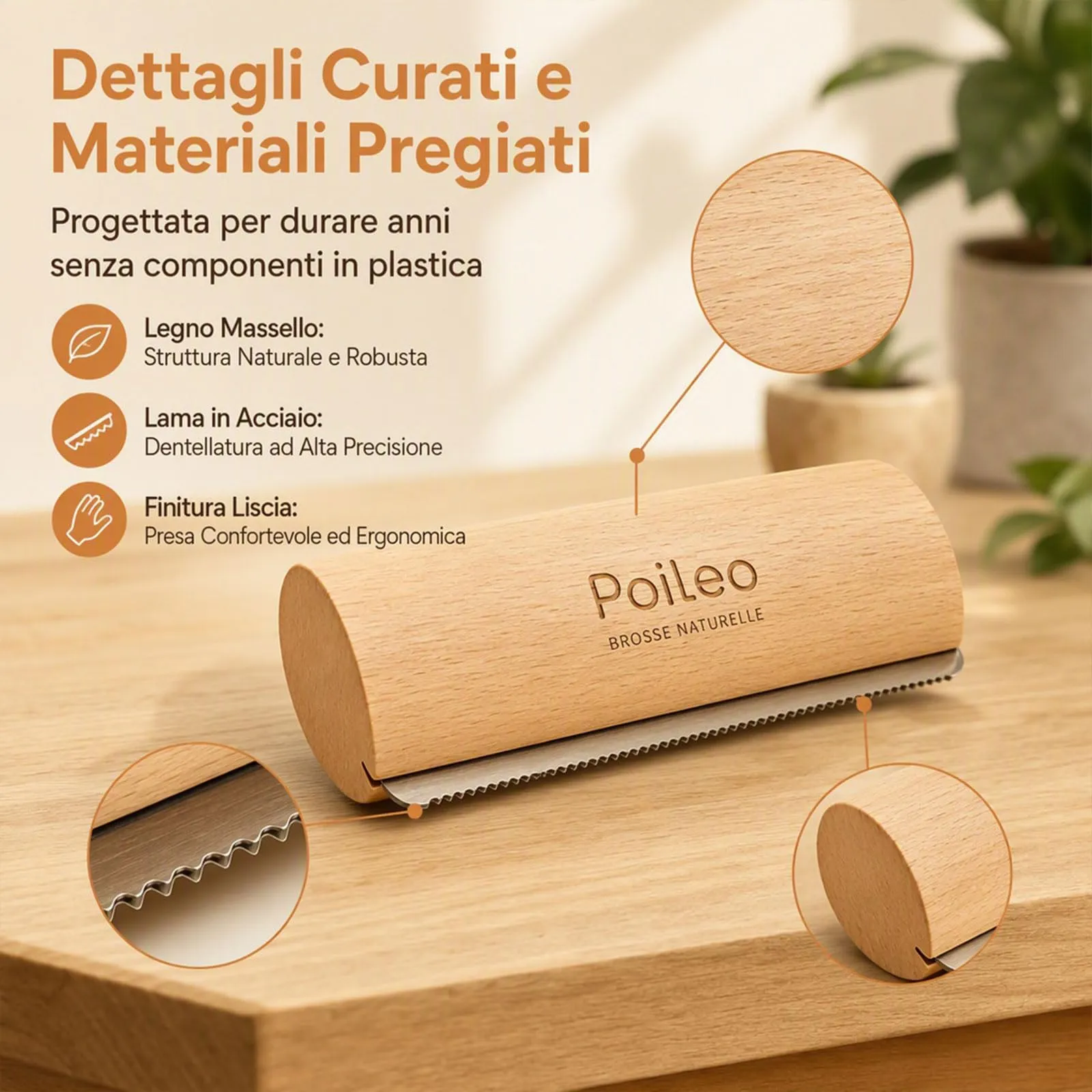 Poileo Spazzola Cani – Spazzola per Peli Morti per Cani, Gatti e Cavalli, Rimuove il Sottopelo in Modo Delicato, Adatta a Tutti i Tipi di Manto, 3 Misure Disponibili (Medio) - immagine 4