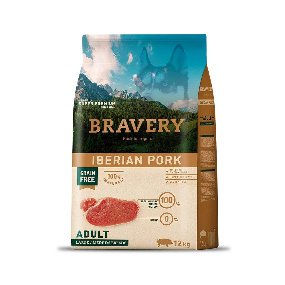 Bravery CROCCHETTE di SUINO IBERICO - Cane Adulto - Taglia m/l 12 kg - immagine 1