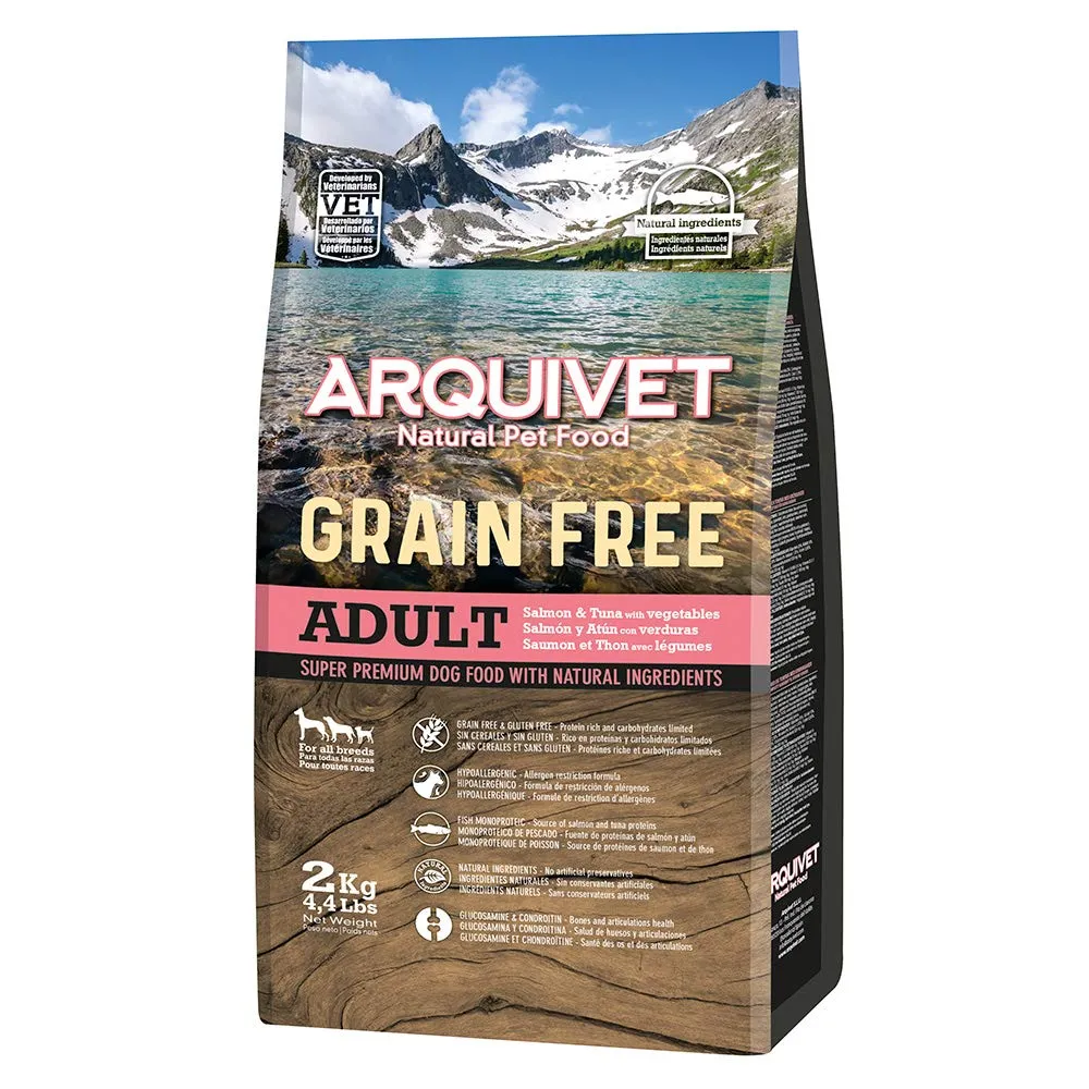 ARQUIVET - GRAIN FREE - Crocchette per cani adulti - Salmone e tonno - 2 kg - immagine 1