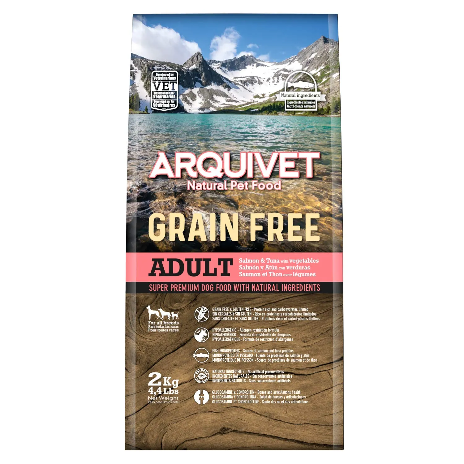 ARQUIVET - GRAIN FREE - Crocchette per cani adulti - Salmone e tonno - 2 kg - immagine 2