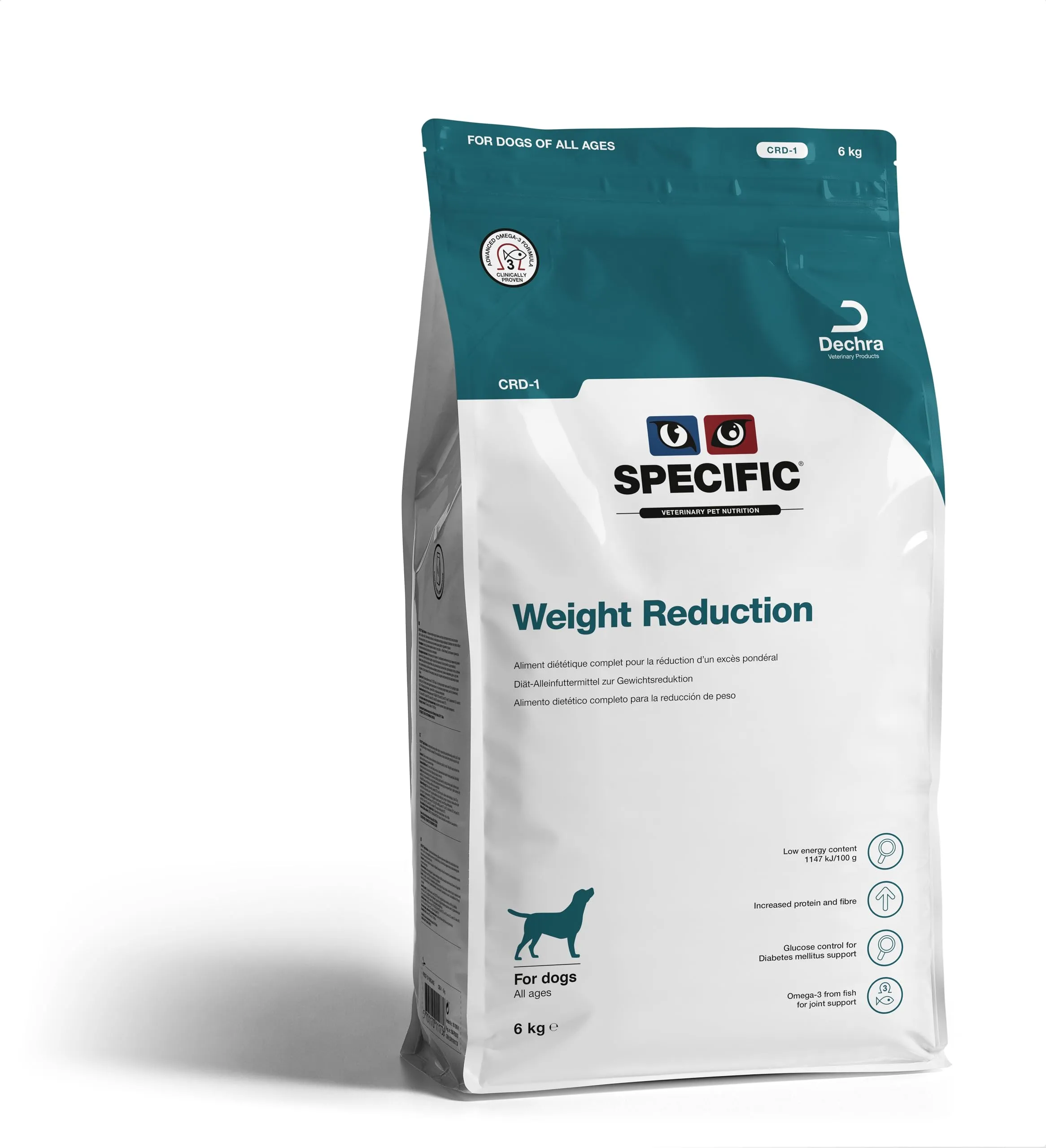 SPECIFIC® Weight Reduction (CRD-1) 6 Kg - Crocchette per cani di tutte le età - Favorisce la perdita di peso - Ridotto contenuto di grassi - L-Carnitina, Omega-3 - DECHRA Veterinary Products - immagine 1