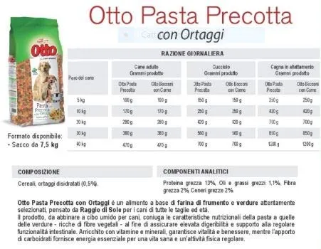 raggio di sole Cane Otto Pasta PRECOTTA con ORTAGGI da 7,5 kg vitamine per Cani Adulti Tutte Le Taglie - immagine 2