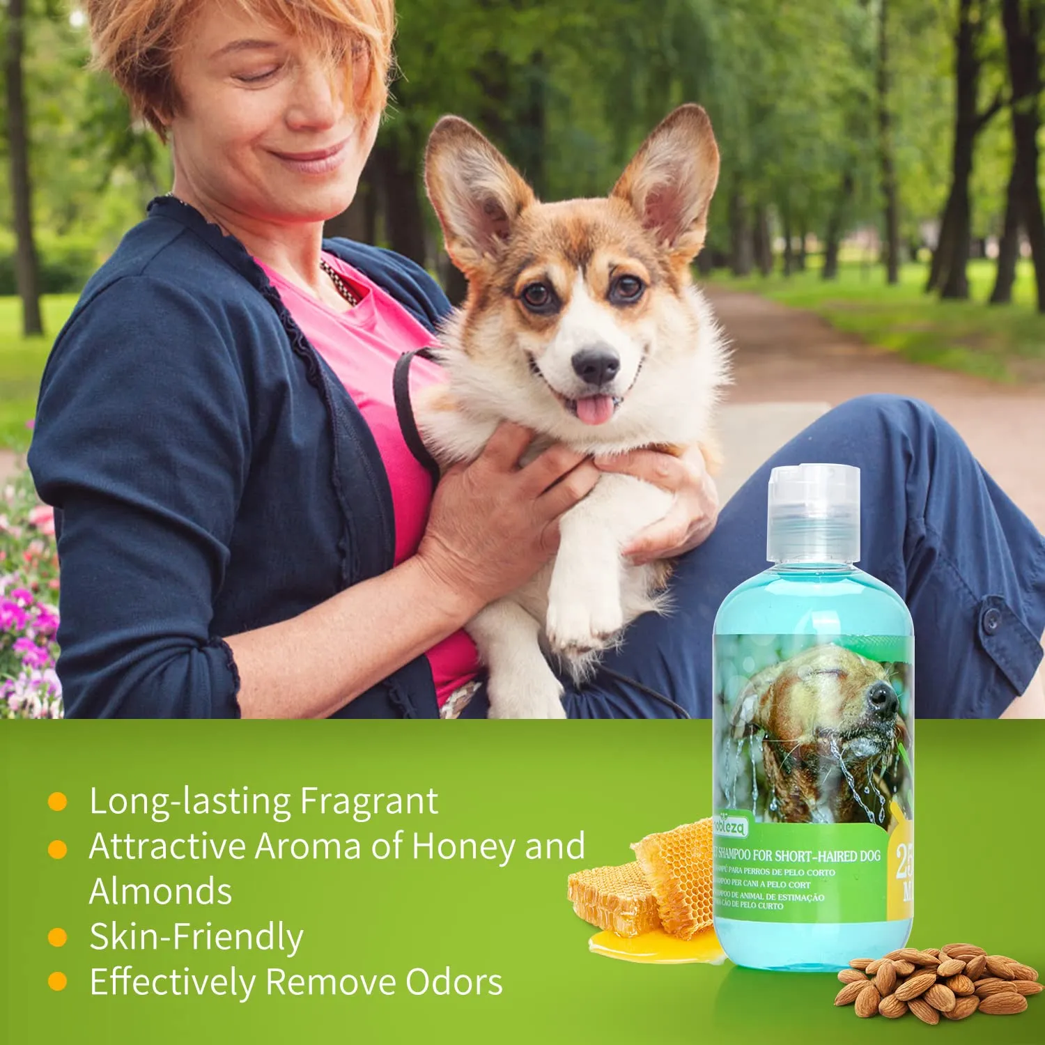 Nobleza Shampoo Delicato per Cuccioli Cani Profumo di Mandorla e Miele,Ideale Shampoo Cani Pelo Corto,Shampoo Igienizzante per Bulldog e Carlino 250 ml - immagine 3