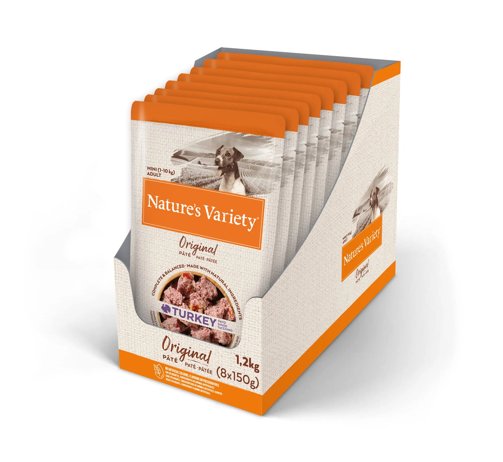 Nature's Variety Original No Grain Paté per Cani Adulti Mini con Tacchino 150 g x 8 - immagine 1
