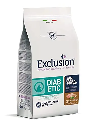 EXCLUSION DOG DIET DIABETIC PORK AND SORGHUM M/L CONF.12 KG - immagine 1