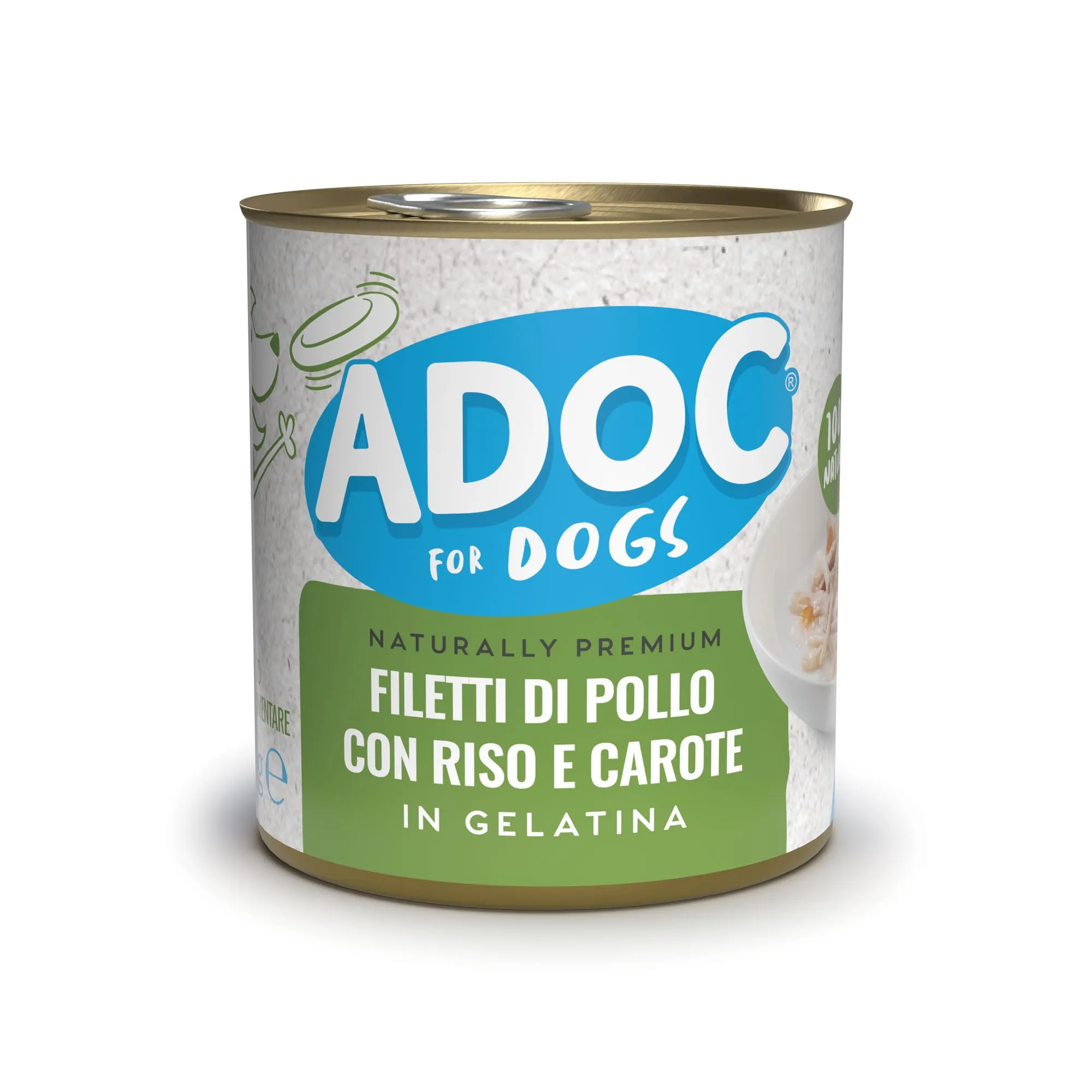ADoC Dog Cibo Umido per Cani MIX 3 - Pollo con Riso e Carote - Tonnetto con Patate e Carote - Pollo con Patate - 16 Lattine da 285gr - immagine 2