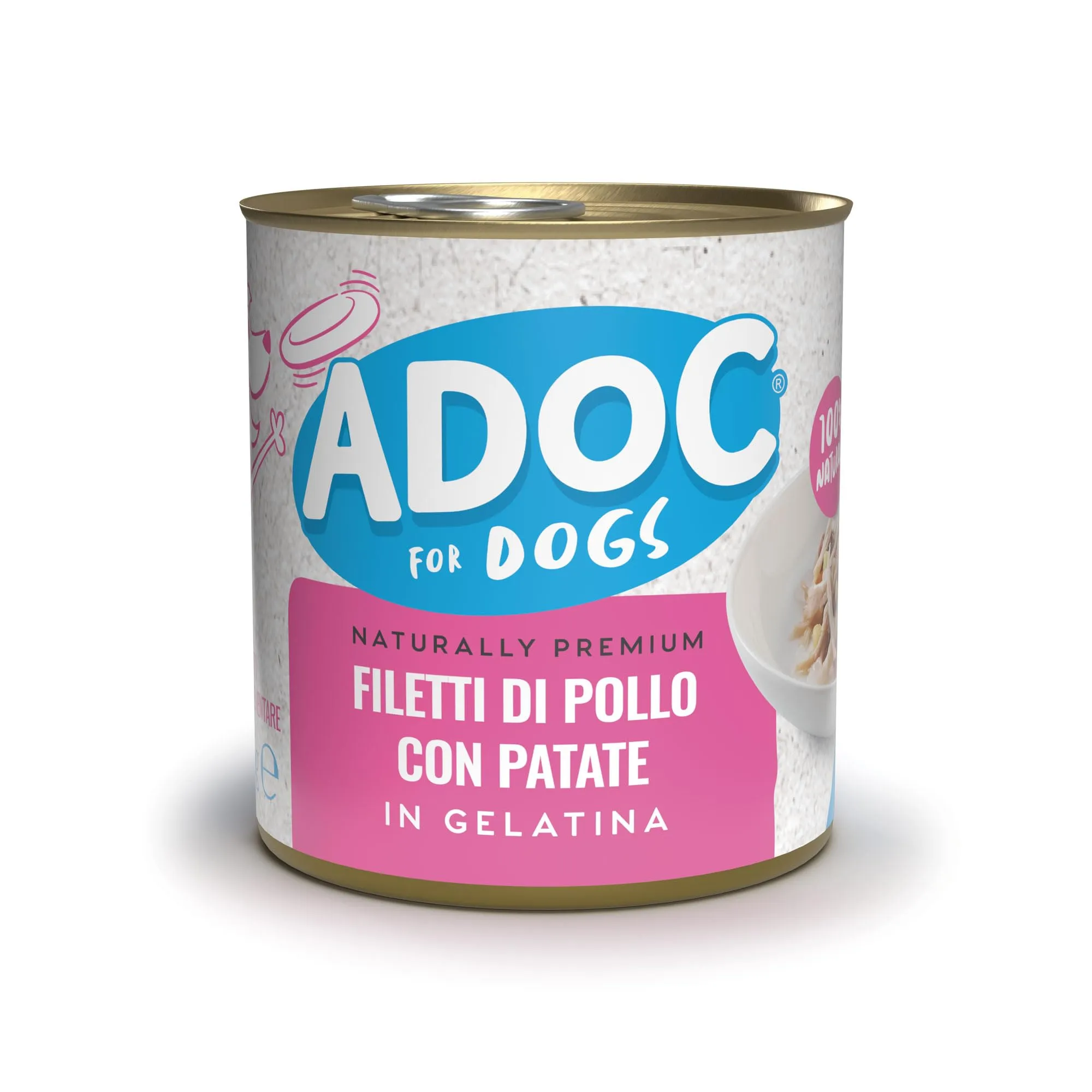 ADoC Dog Cibo Umido per Cani MIX 3 - Pollo con Riso e Carote - Tonnetto con Patate e Carote - Pollo con Patate - 16 Lattine da 285gr - immagine 4