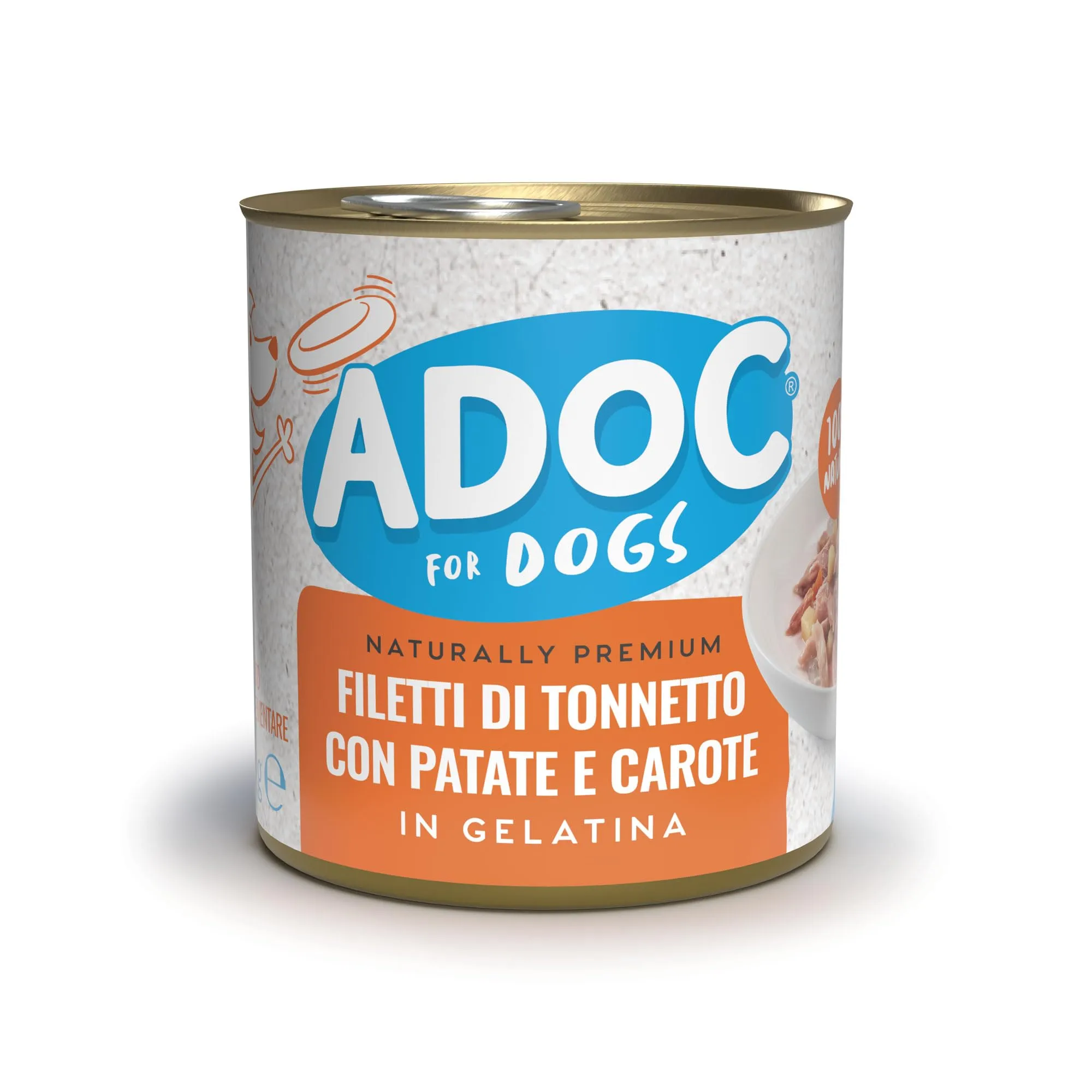 ADoC Dog Cibo Umido per Cani MIX 3 - Pollo con Riso e Carote - Tonnetto con Patate e Carote - Pollo con Patate - 16 Lattine da 285gr - immagine 6