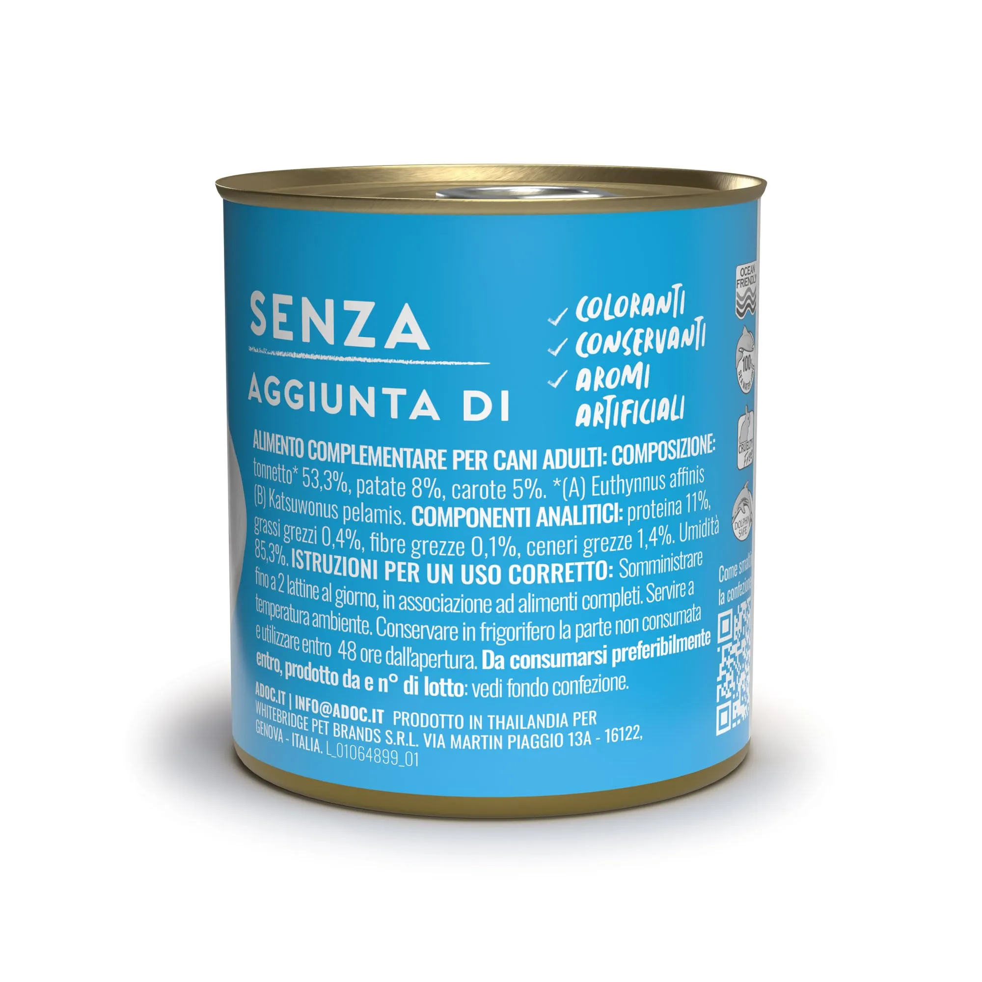 ADoC Dog Cibo Umido per Cani MIX 3 - Pollo con Riso e Carote - Tonnetto con Patate e Carote - Pollo con Patate - 16 Lattine da 285gr - immagine 7