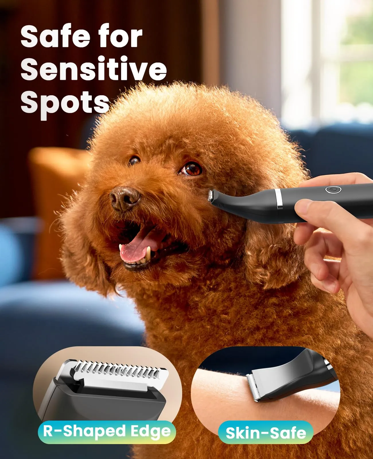 oneisall Tosatrice per cani Tosatrice a basso rumore Tosatrice per cani per gatti zampe, occhi, orecchie, viso, corpo (Nero) - immagine 4