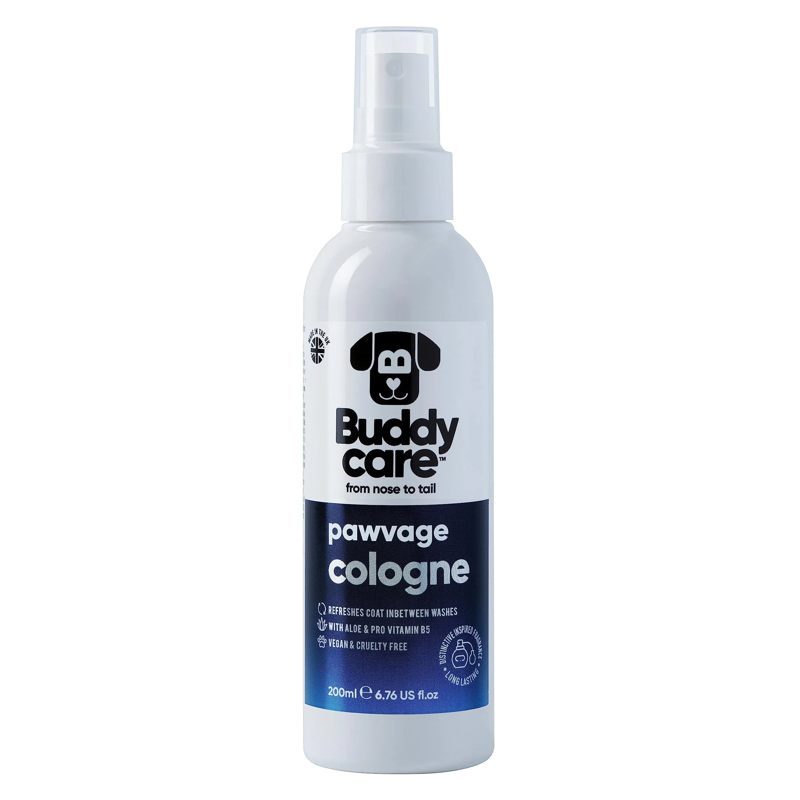Buddycare Colonia per cani - Colonia per cani dal profumo caratteristico e ispirato - Rinfresca tra un lavaggio e l'altro del cane, Pawvage, 200 ml (confezione da 1) - immagine 1