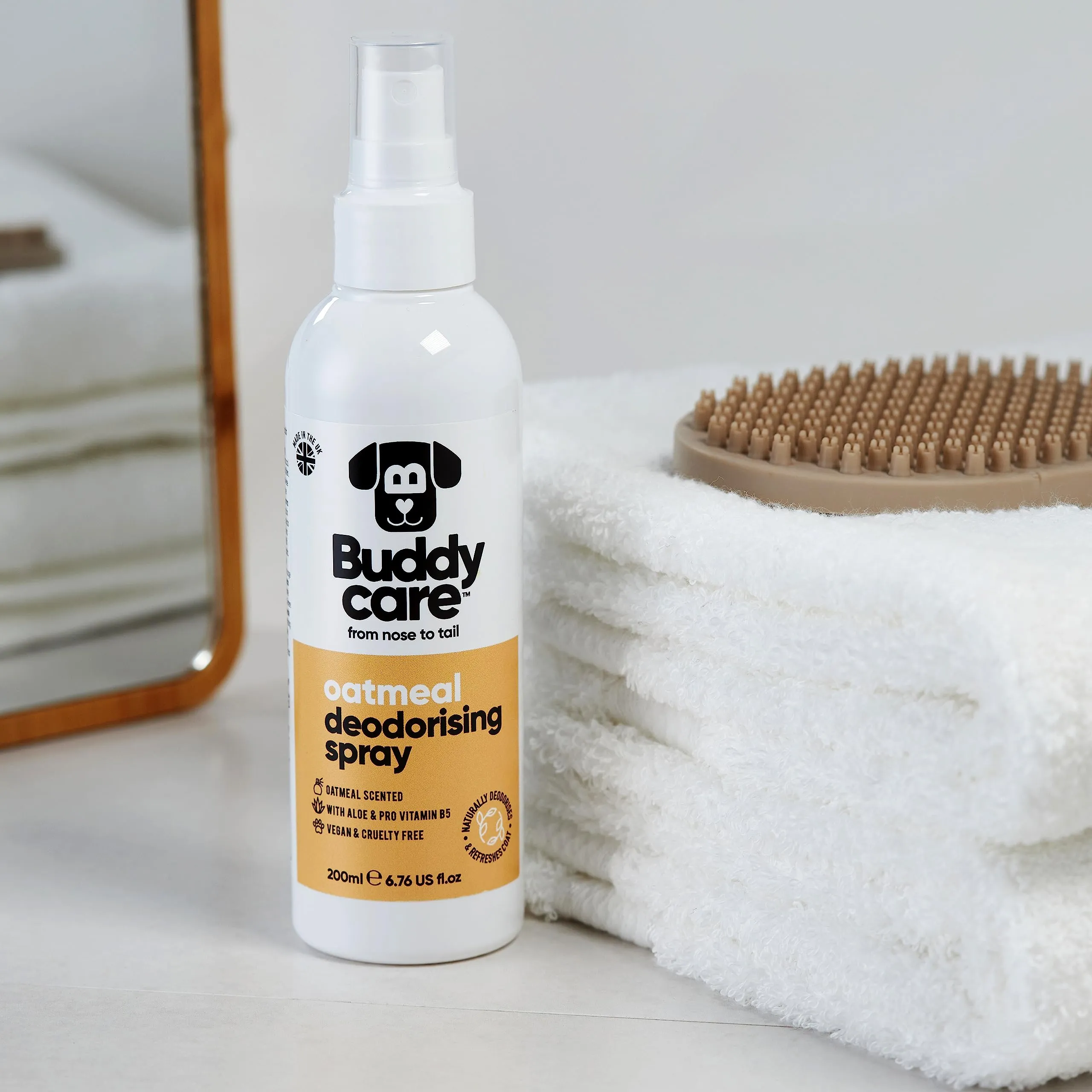 Buddycare Spray Deodorante per Cani - Spray Deodorante Lenitivo per Cani - Con Aloe Vera e Pro Vitamina B5, Fiocchi d'avena, 200 ml (confezione da 1) - immagine 5