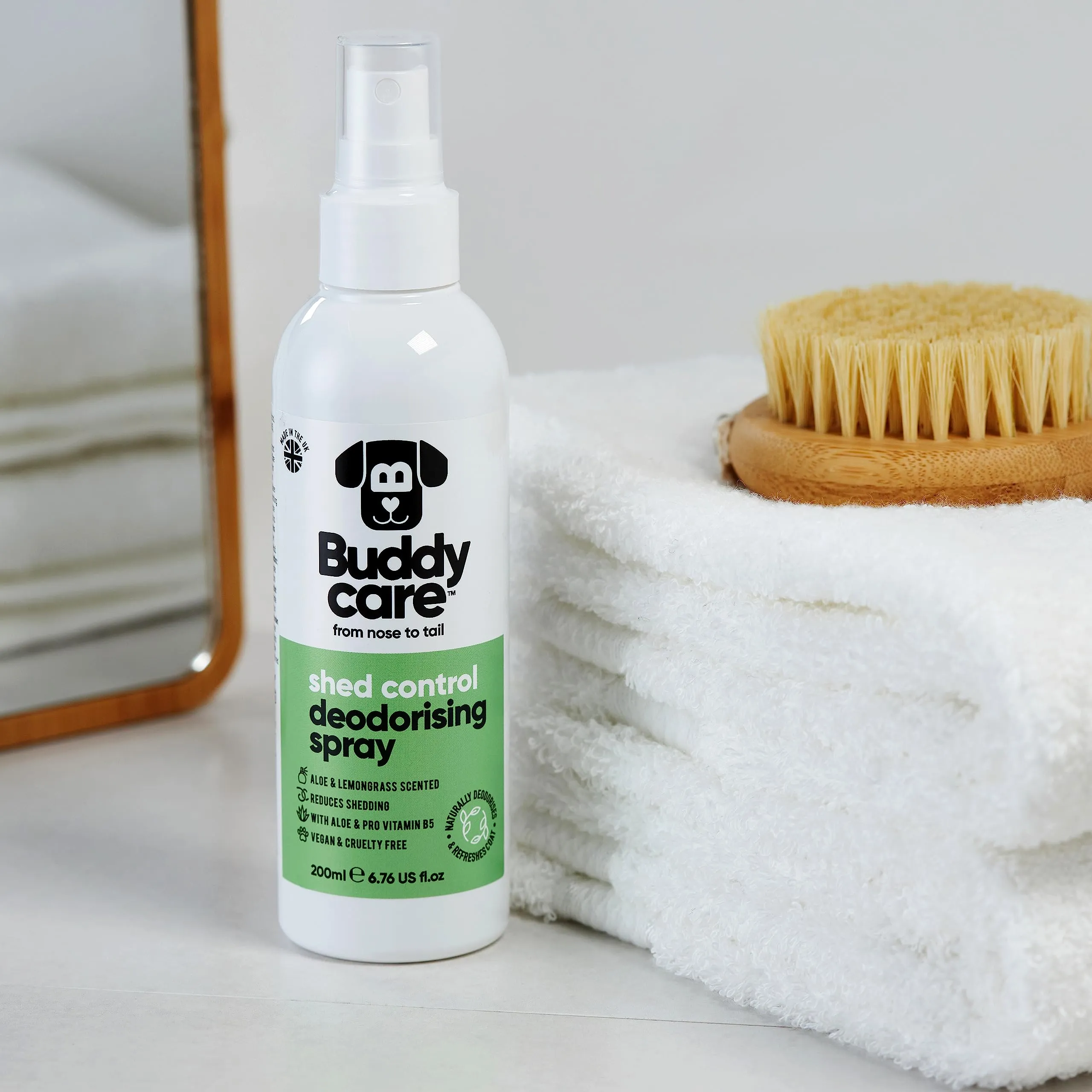 Buddycare Spray Deodorante per Cani - Spray Deodorante Rinfrescante per Cani - Con Aloe Vera e Pro Vitamina B5, Aloe Vera e Citronella, 200 ml (confezione da 1) - immagine 5