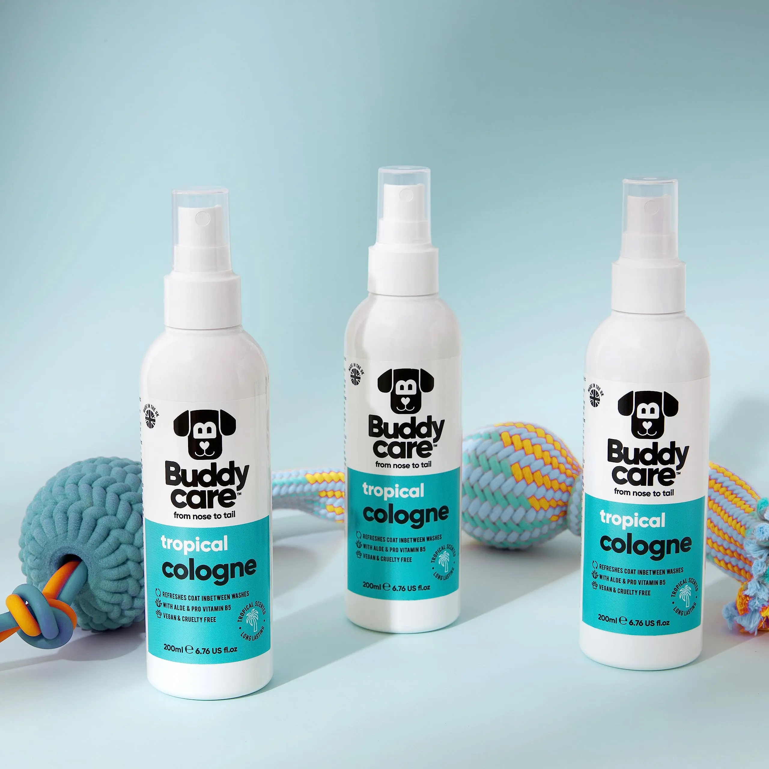 Buddycare Colonia per cani - Colonia per cani dal profumo rinfrescante e tropicale - Rinfresca tra i lavaggi del cane, Tropicale, 200 ml (confezione da 1) - immagine 4