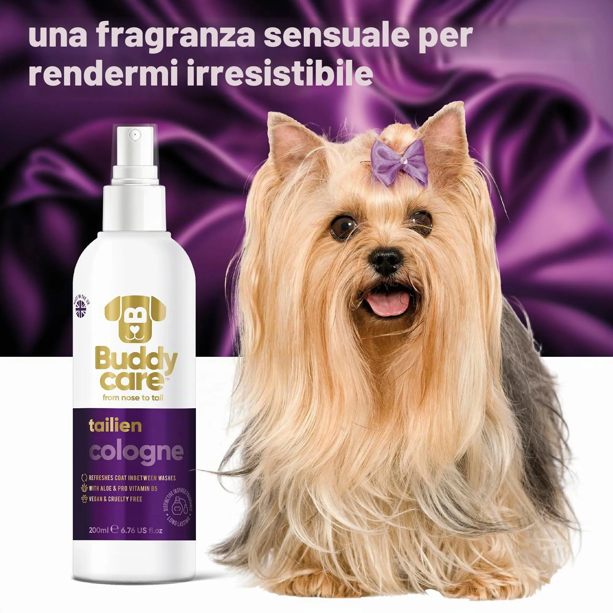 Buddycare Colonia per cani - Colonia per cani profumata distintiva e ispirata - Rinfresca tra i lavaggi del cane, Tailien, 200 ml (confezione da 1) - immagine 3