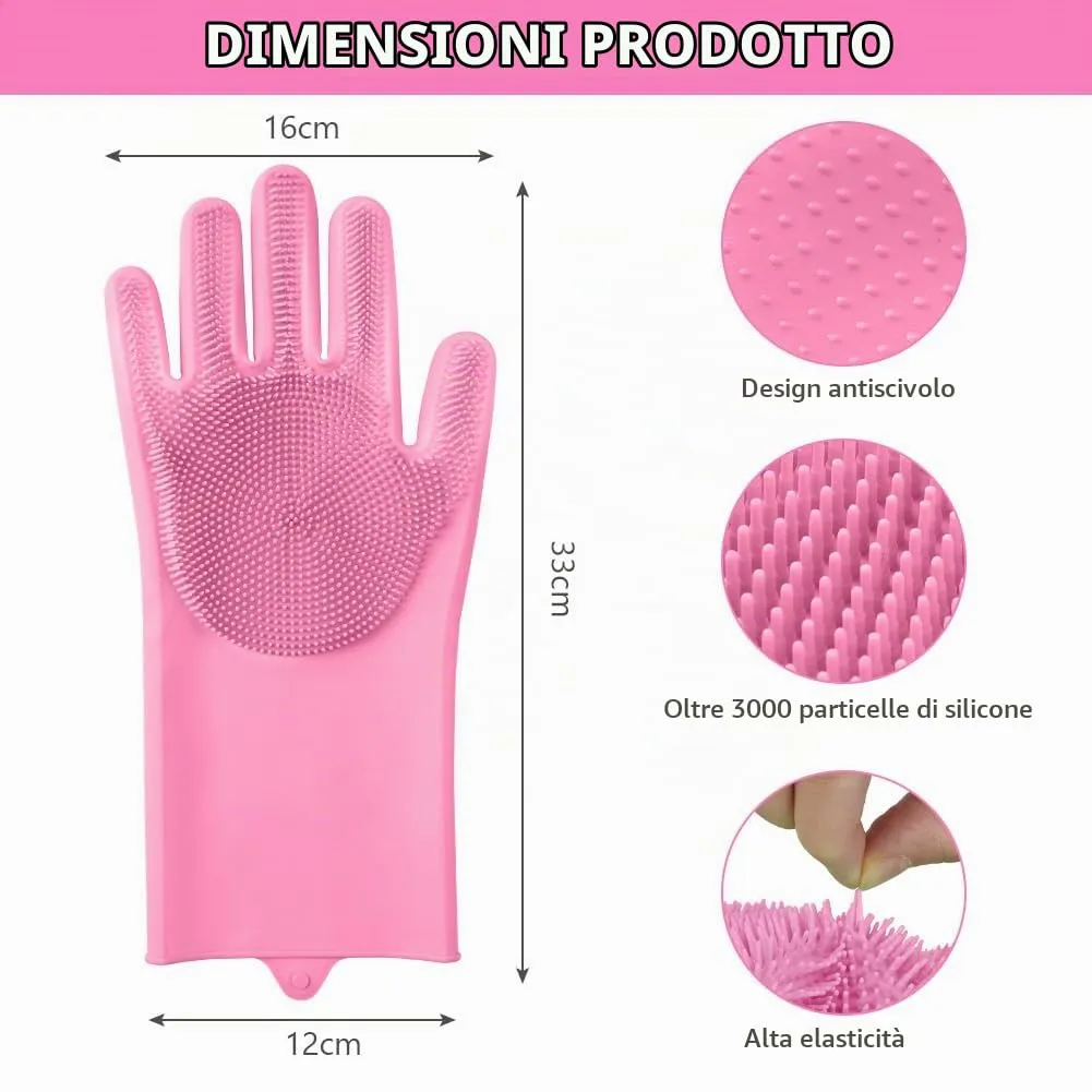AMFUN Guanti da Toelettatura per Animali Domestici, Guanto per Gatti Cani, Guanti da Bagno in Morbido Silicone con Spazzola A Setole Morbide per Cani Gatti Coniglio - immagine 2