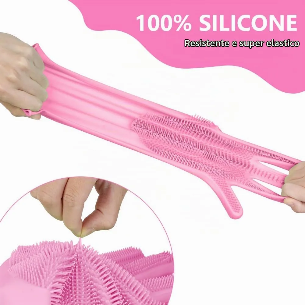 AMFUN Guanti da Toelettatura per Animali Domestici, Guanto per Gatti Cani, Guanti da Bagno in Morbido Silicone con Spazzola A Setole Morbide per Cani Gatti Coniglio - immagine 3