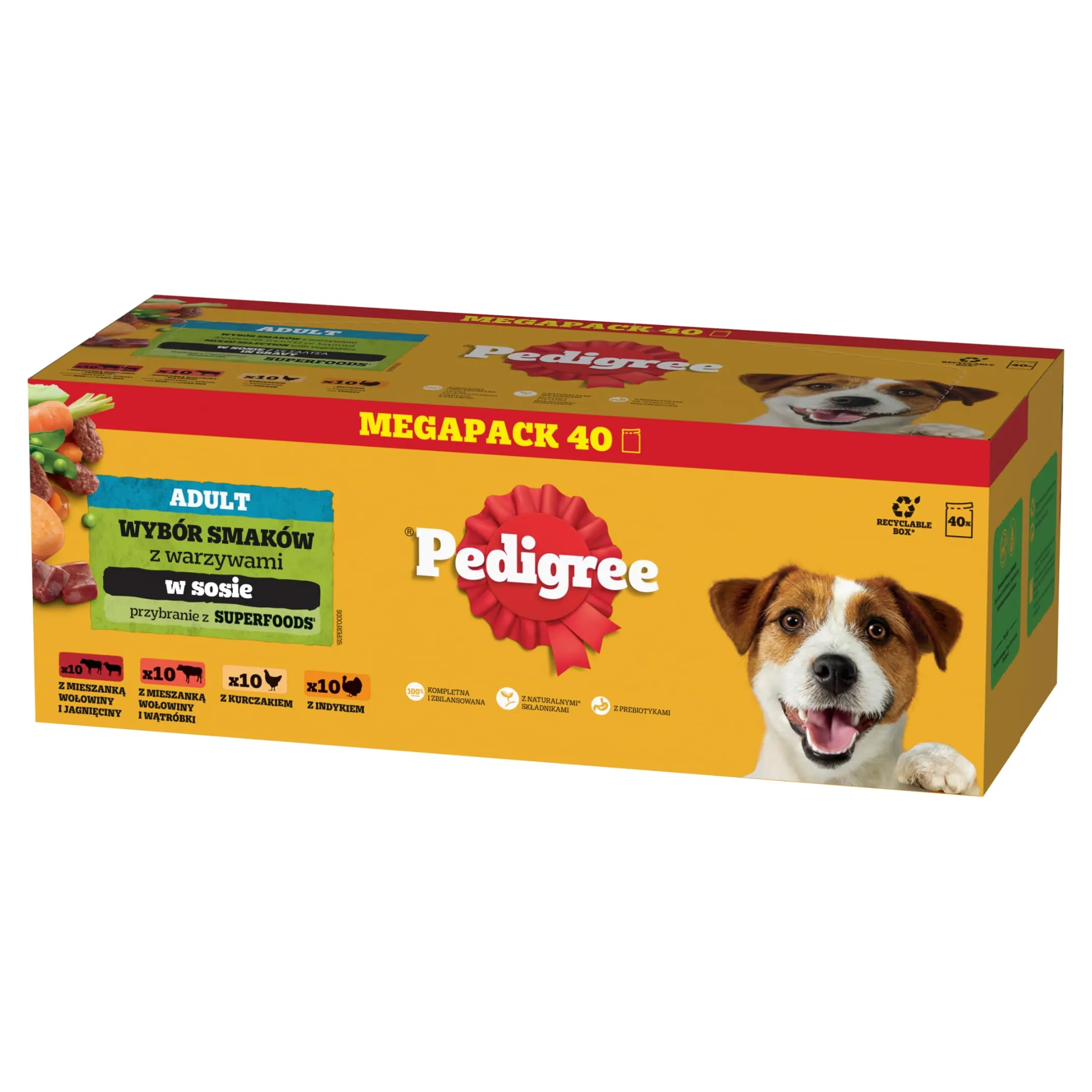 Pedigree DOGCARE - Cibo per cani, sacchetto per porzioni Chunks in salsa per adulti, 40 x 100 g - immagine 1