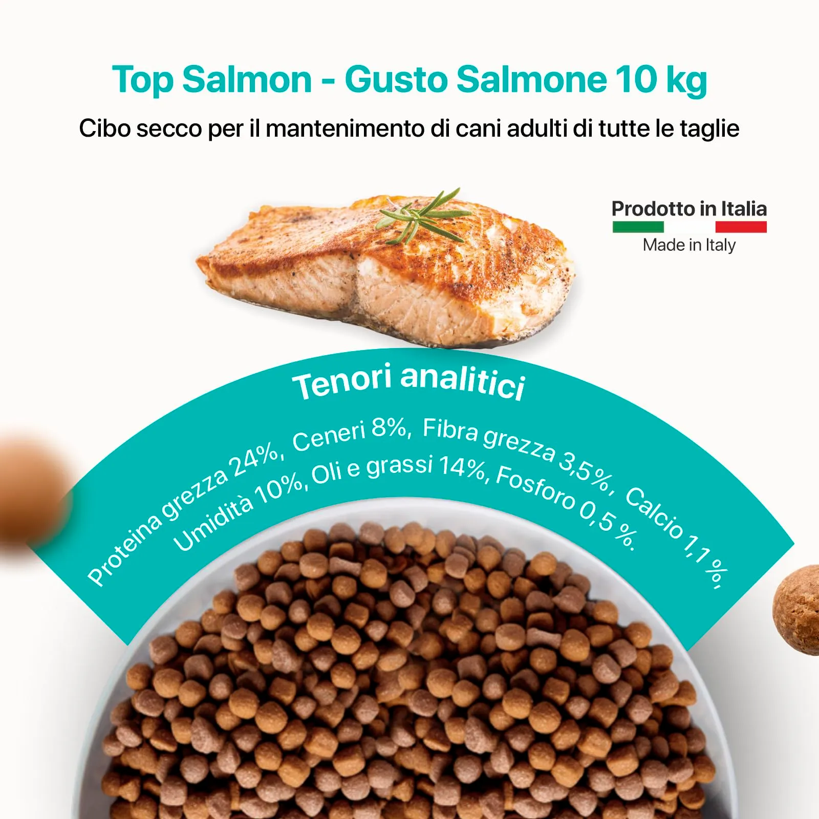 Top Salmon - Cibo per cani di taglia media e grande - ricco di salmone - confezione da 10 kg - immagine 3
