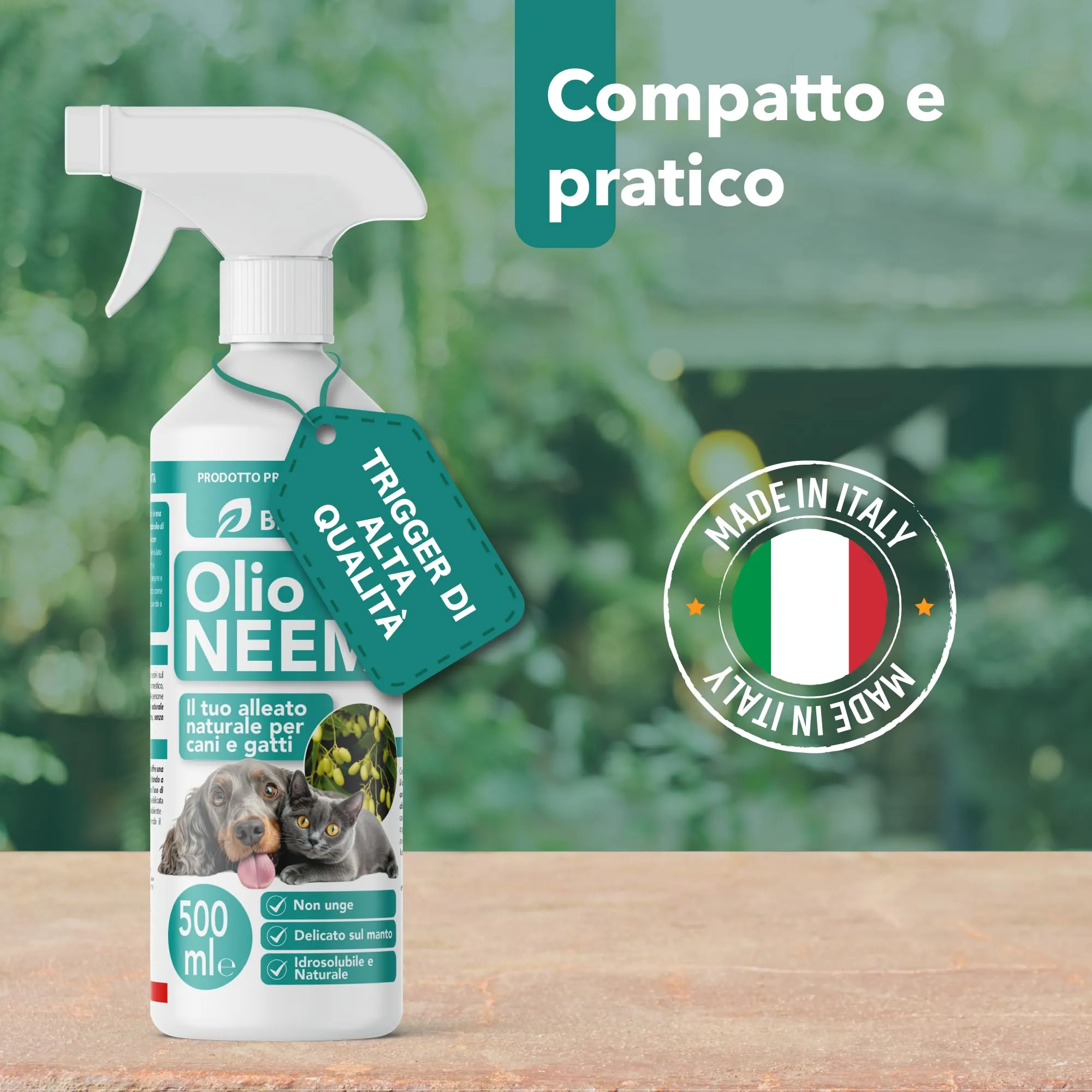 Olio di Neem per Cani e Gatti Spray 500 ml – Idrosolubile, Naturale, Non Unge – Azione Delicata, Effetto Barriera Sgradito a Zecche Pulci Zanzare Insetti - immagine 8
