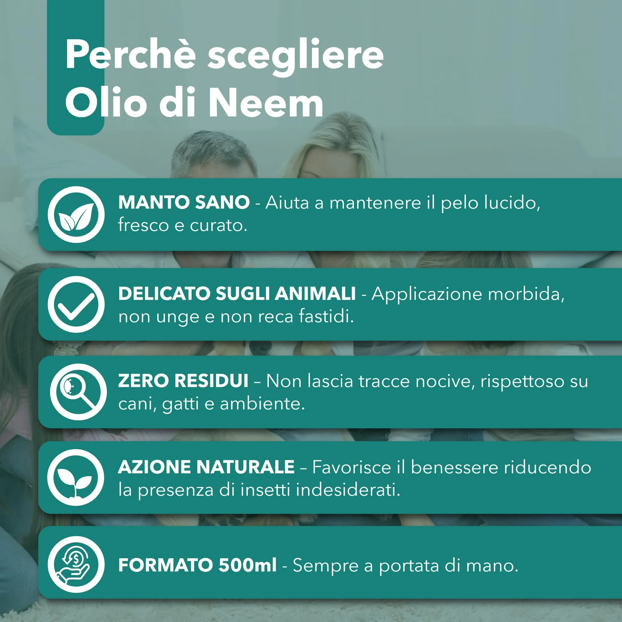 Olio di Neem per Cani e Gatti Spray 500 ml – Idrosolubile, Naturale, Non Unge – Azione Delicata, Effetto Barriera Sgradito a Zecche Pulci Zanzare Insetti - immagine 9