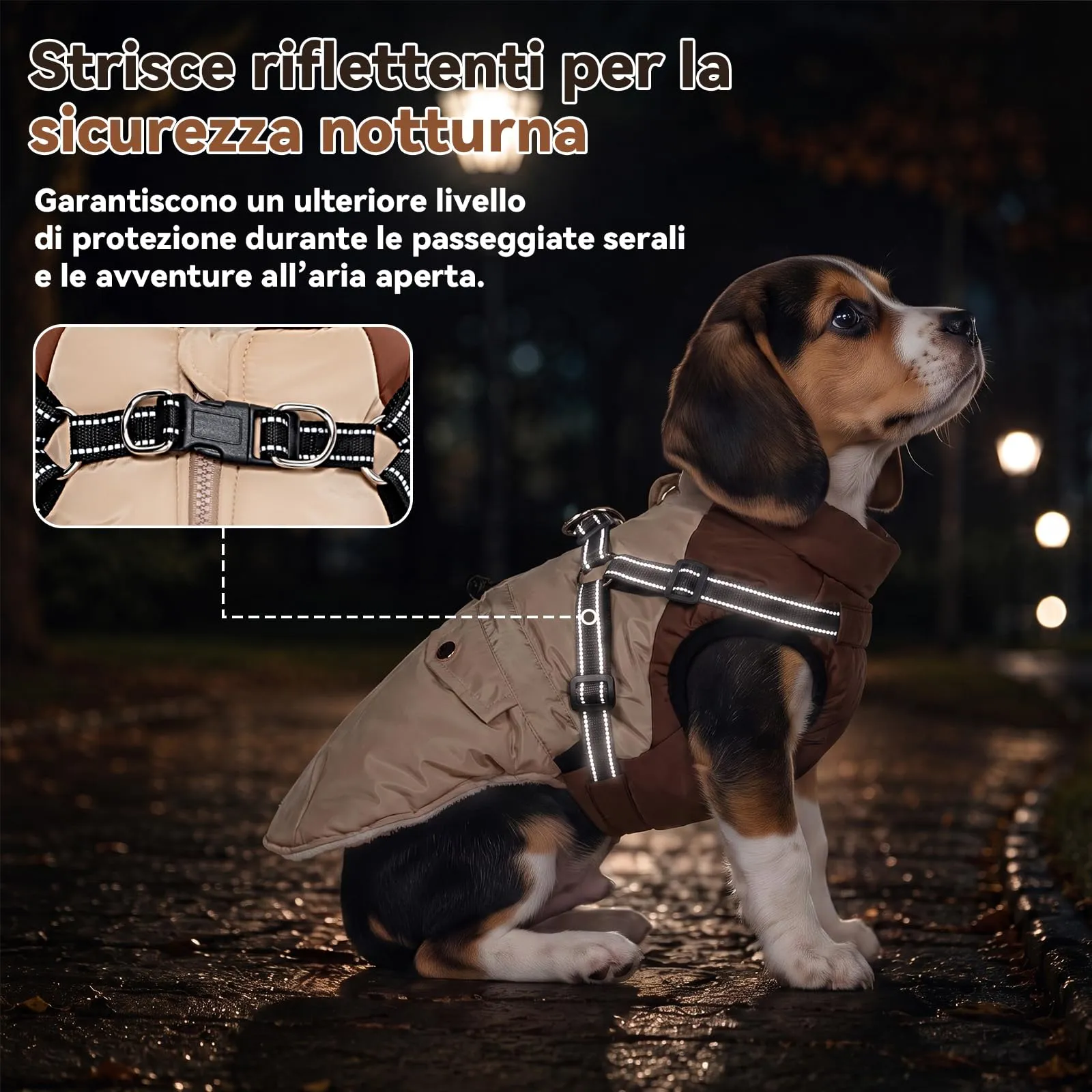 FEimaX Cappotto Invernale per Cani con Pettorina Giacca Antivento Caldo - immagine 4