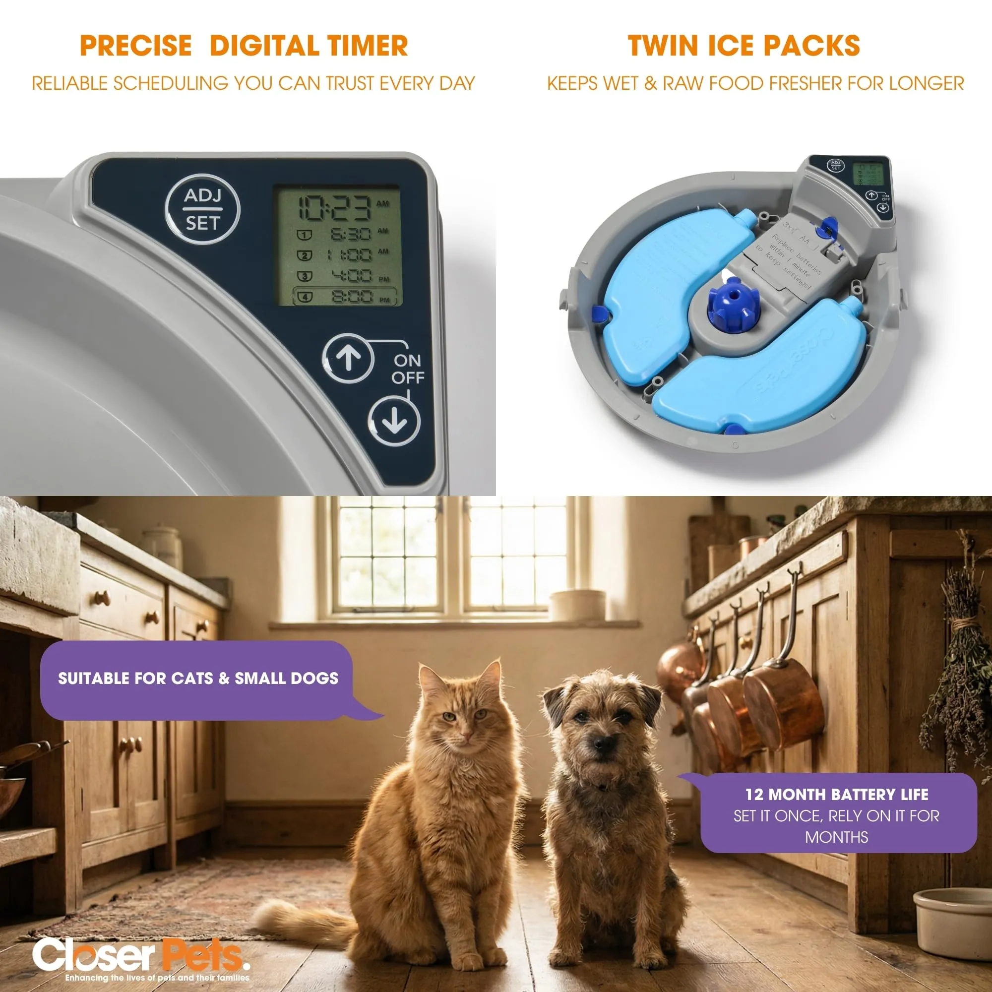 Cat Mate C500 Ciotola per dosaggio Automatico della Pappa, con Timer Digitale, per Gatti e Cani di Piccola Taglia - immagine 13