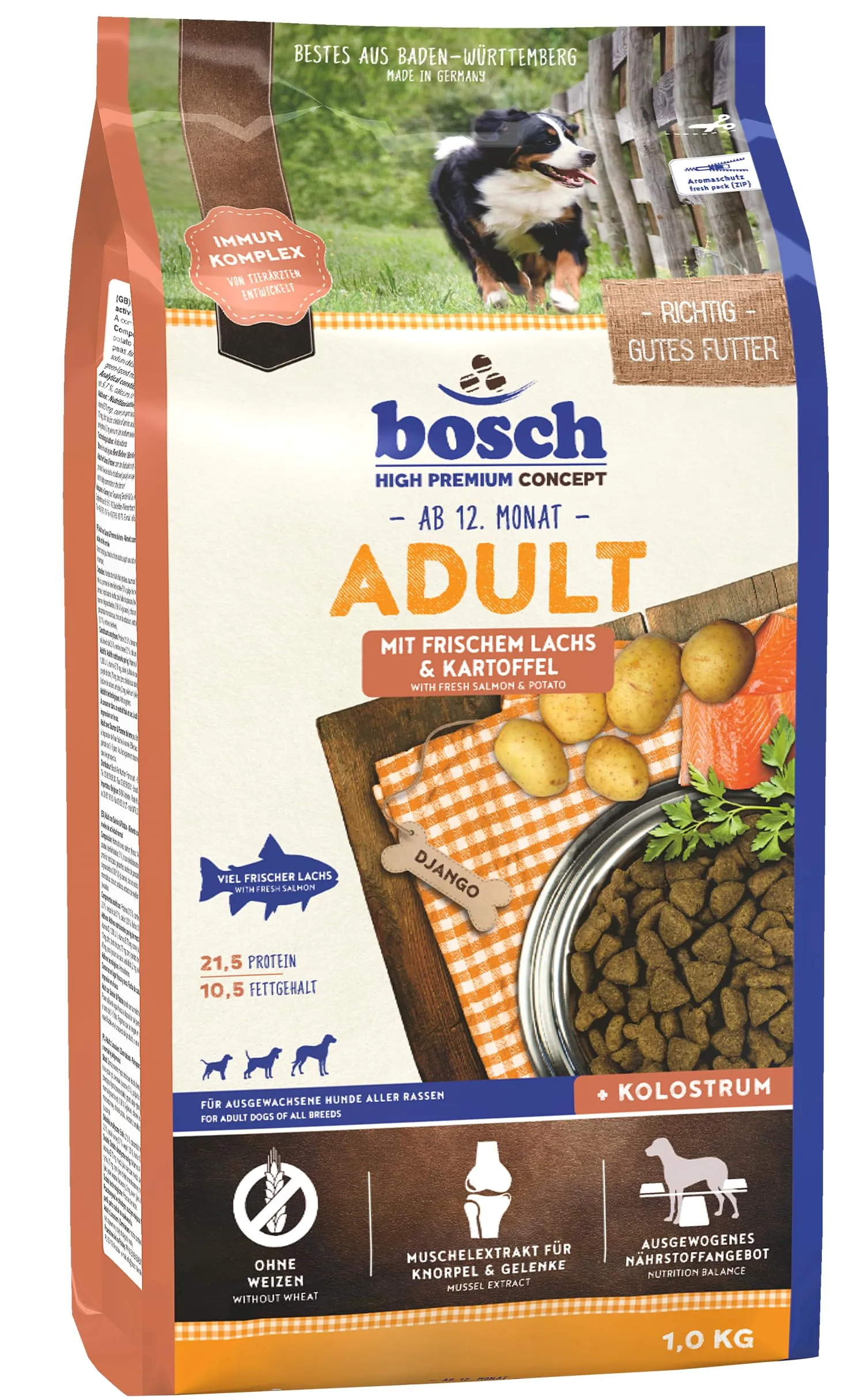 bosch HPC Adult con salmone fresco e patate | Cibo secco per cani adulti di tutte le razze | 1 x 3000 g - immagine 1