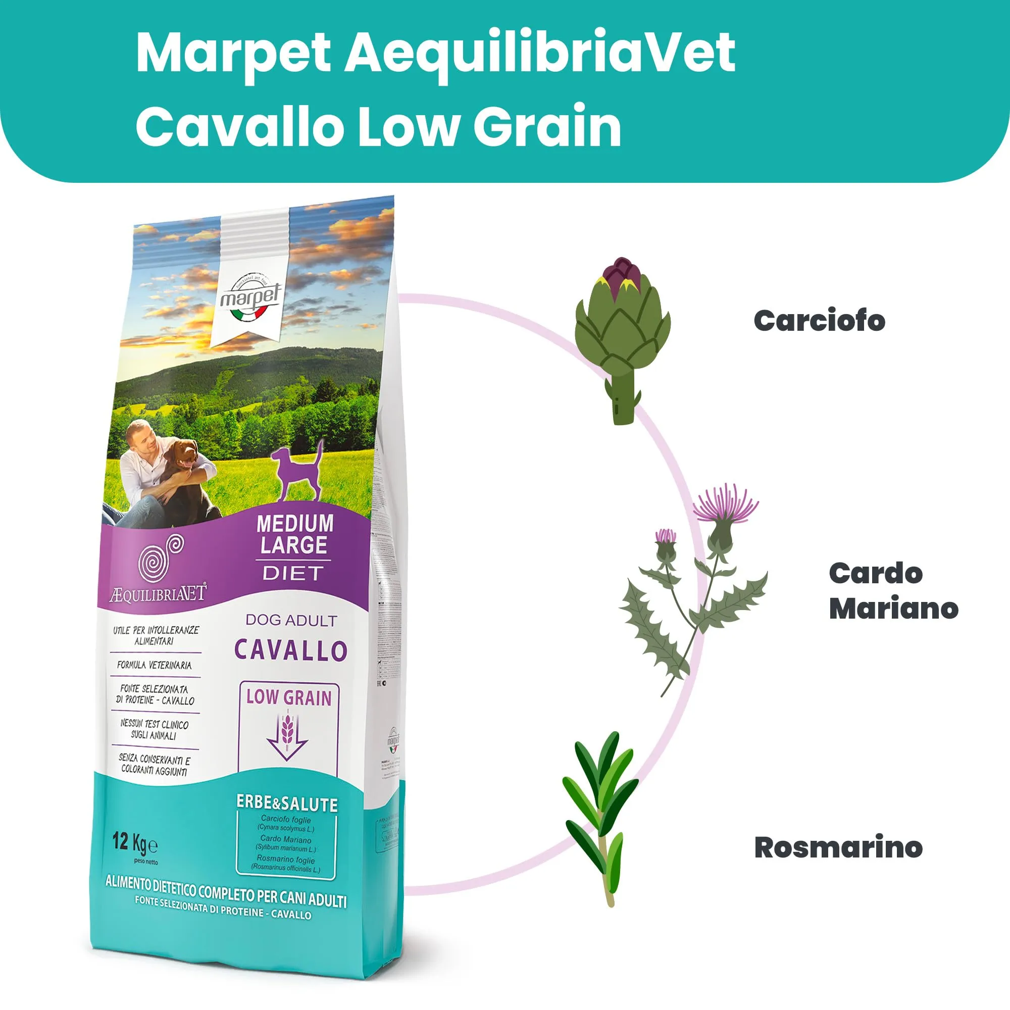 Marpet AequilibriaVet Cavallo Medium Large Diet, cani adulti, 12 kg - immagine 6