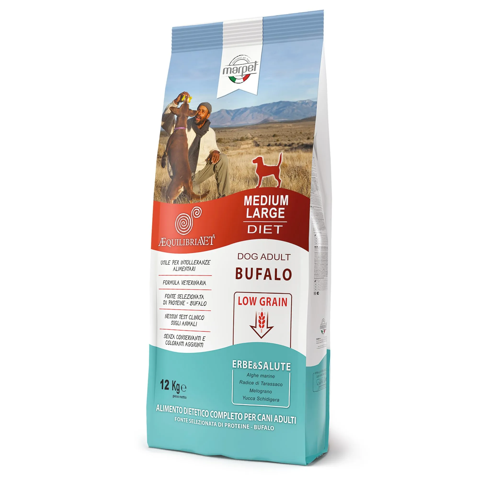 Marpet AequilibriaVet Bufalo Low Grain Medium Large Diet, cani adulti, 12kg - immagine 1