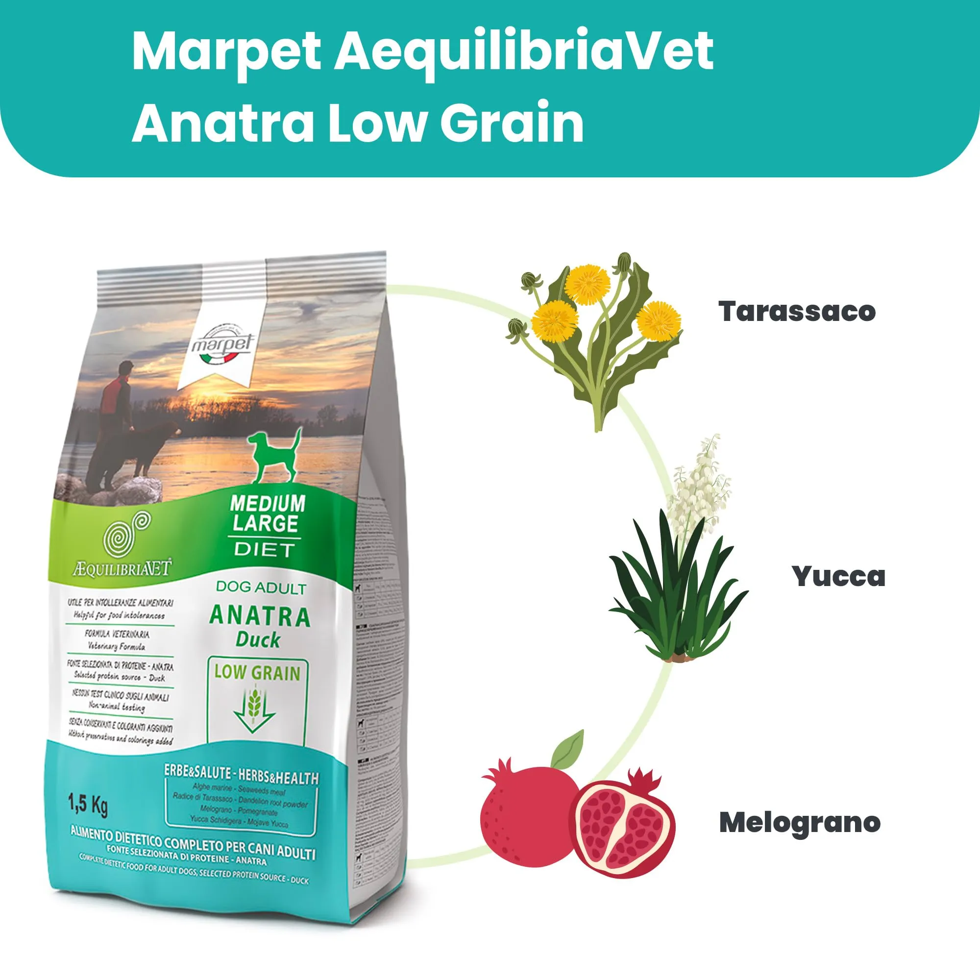 Marpet AequilibriaVet Anatra Medium Large Diet, cani adulti, 1,5 kg - immagine 6