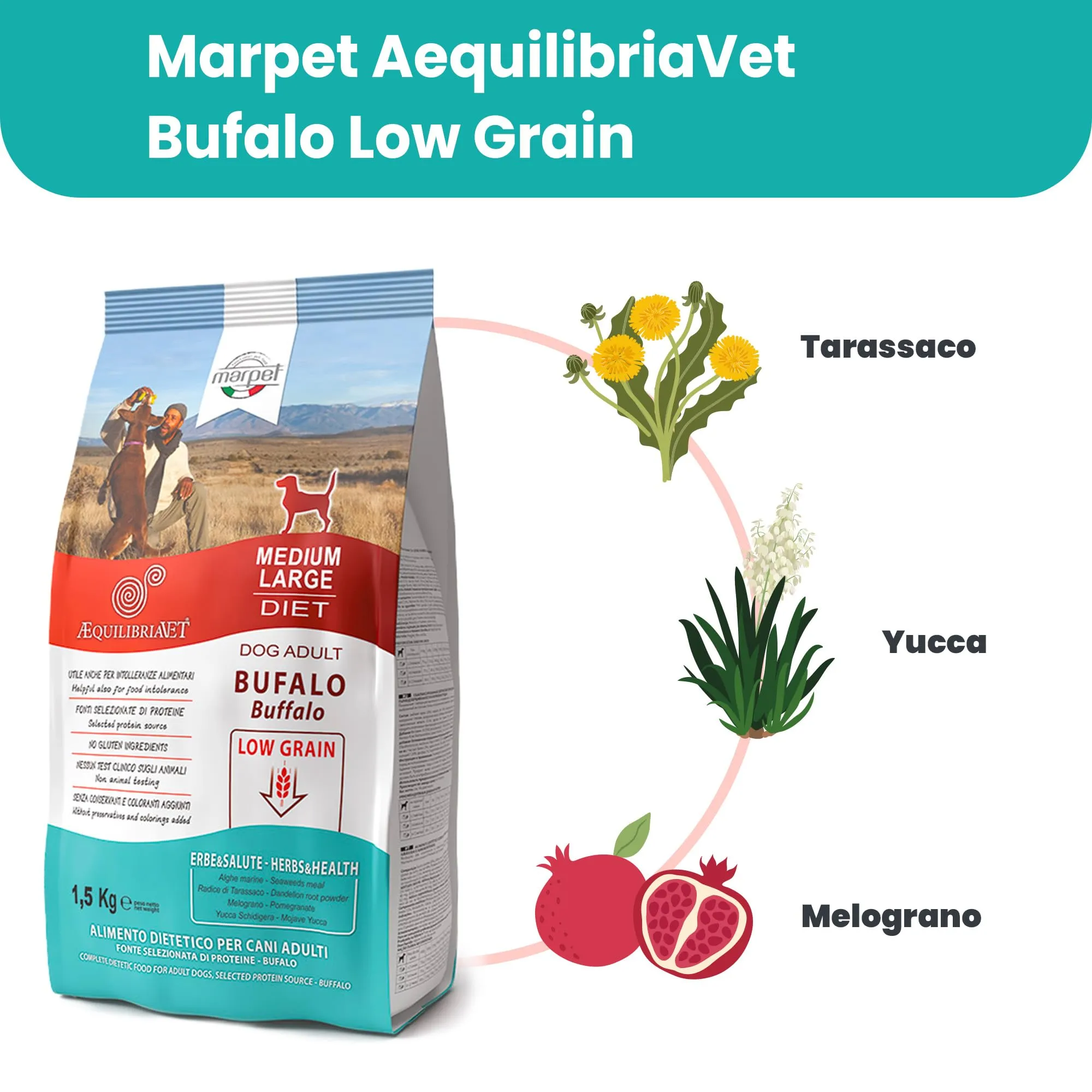 Marpet AequilibriaVet Bufalo Medium Large Diet, cani adulti, 1,5 kg - immagine 6