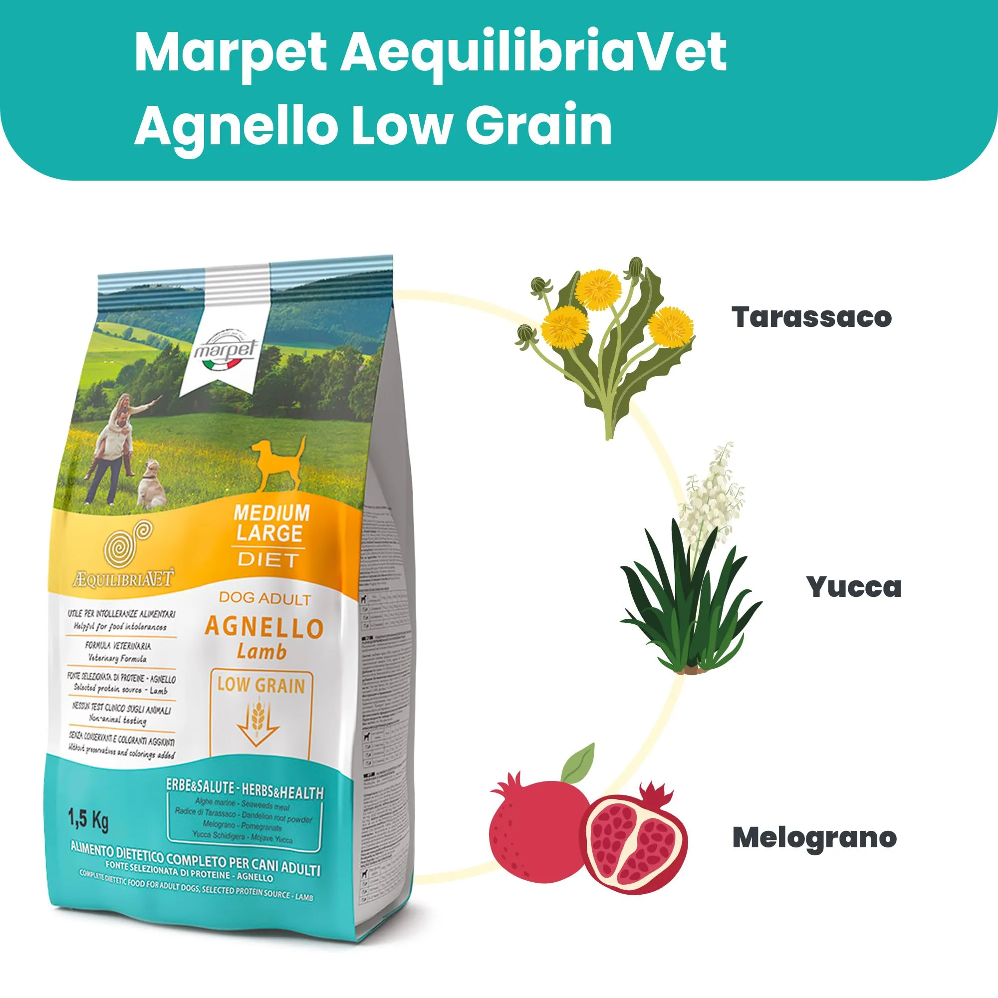 Marpet AequilibriaVet Agnello Medium Large Diet, cani adulti, 1,5 kg - immagine 6