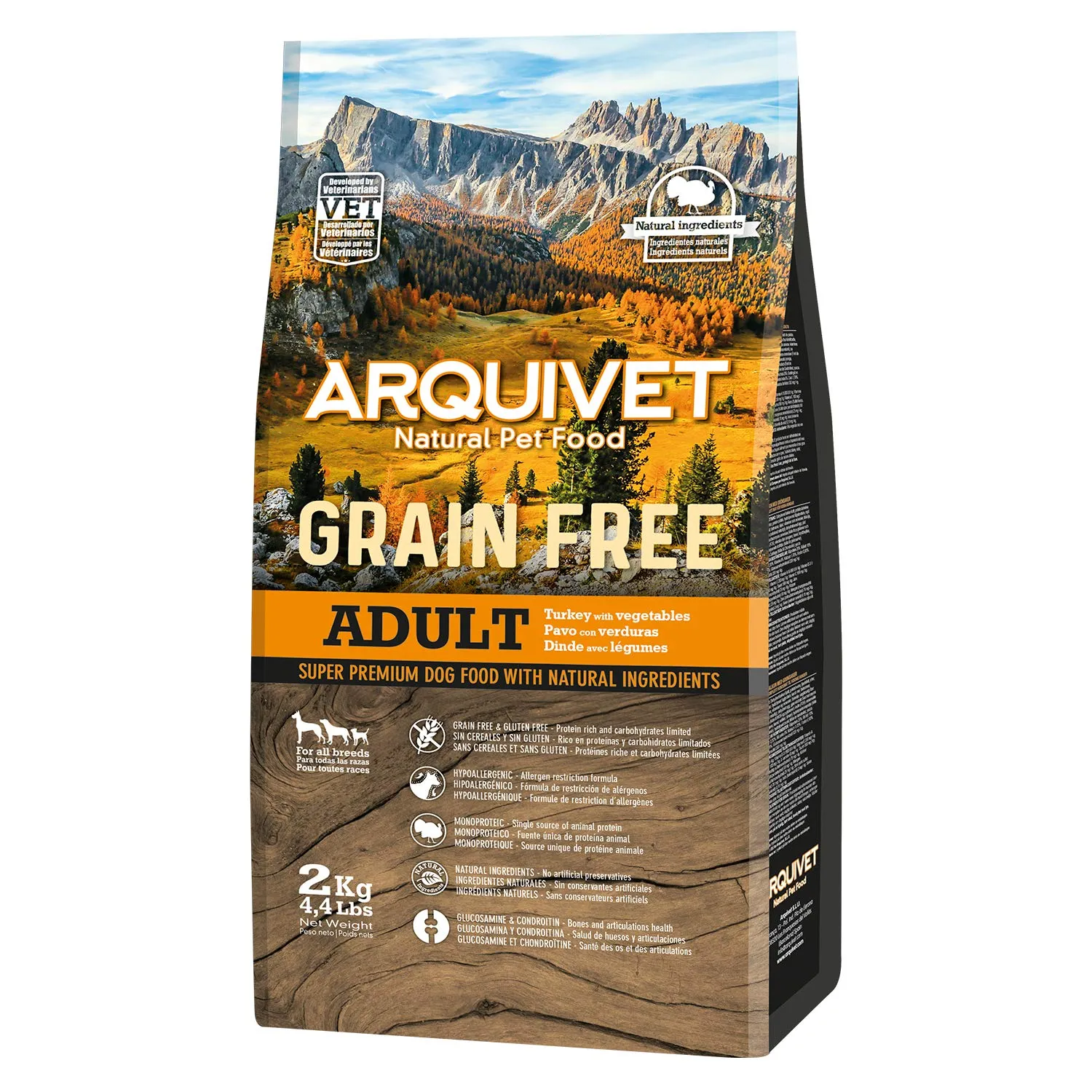 ARQUIVET - GRAIN FREE - Crocchette per cani adulti - Tacchino con verdure - 2 kg - immagine 1