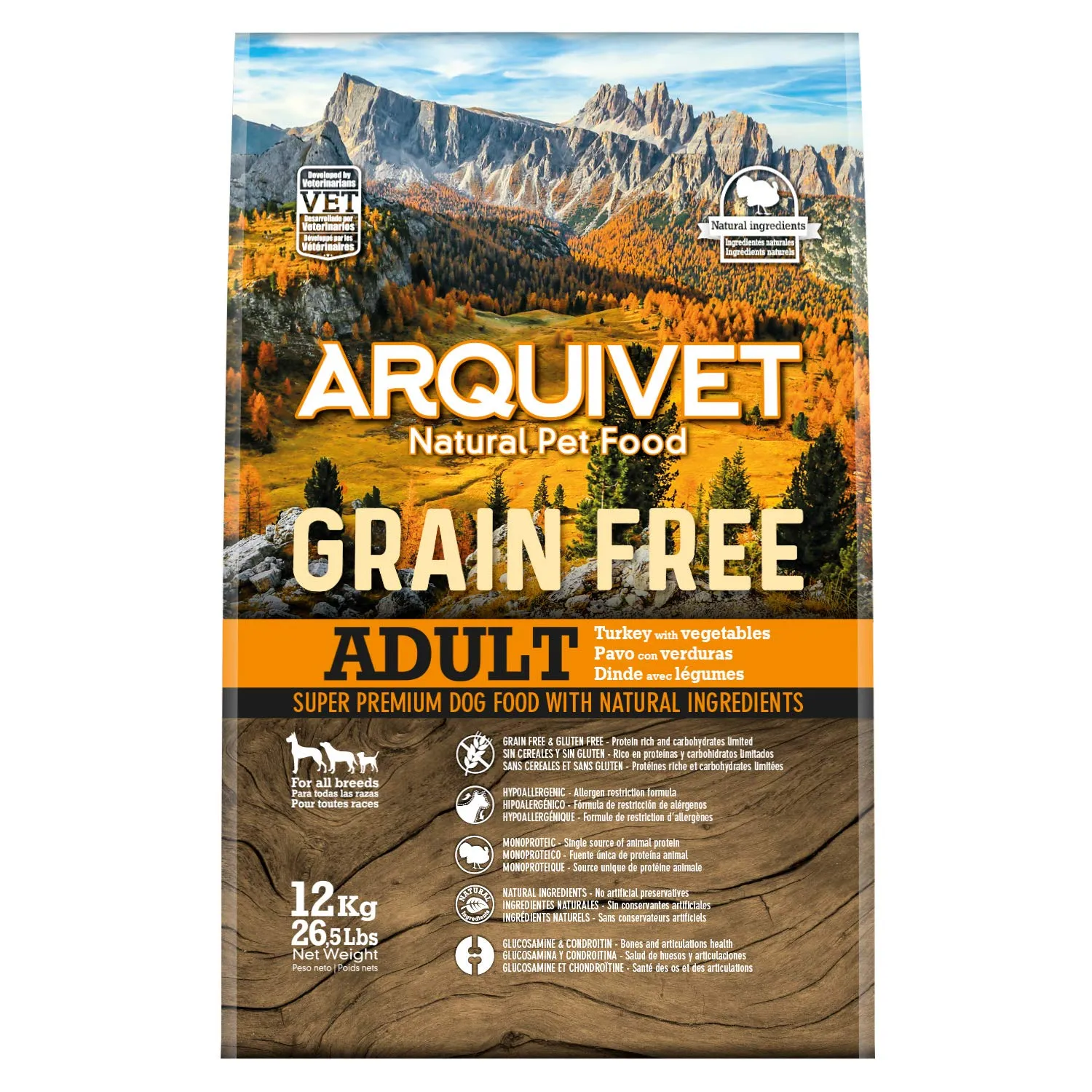 ARQUIVET - GRAIN FREE - Crocchette per cani adulti - Tacchino con verdure - 2 kg - immagine 2