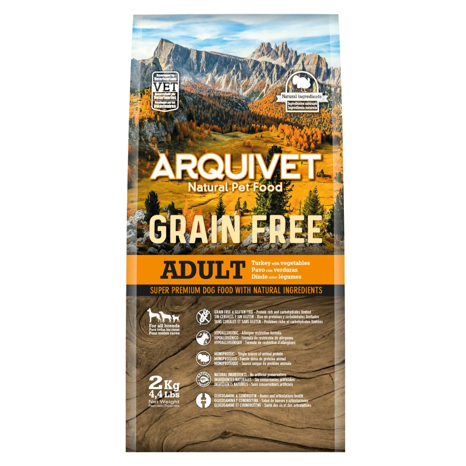ARQUIVET - GRAIN FREE - Crocchette per cani adulti - Tacchino con verdure - 12 kg - immagine 2