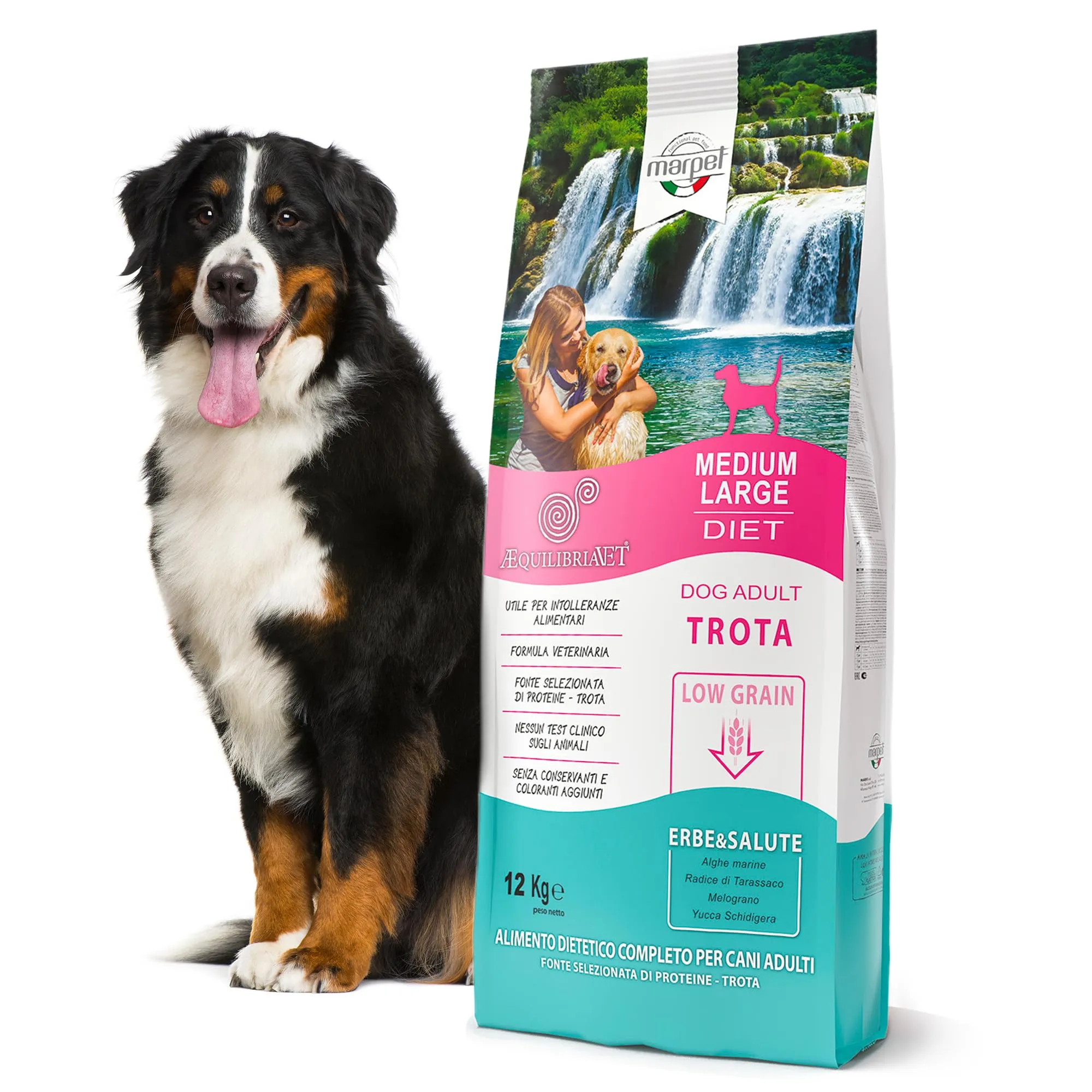 Marpet AequilibriaVet Trota Low Grain Medium Large Diet, cani adulti, 12 kg - immagine 2