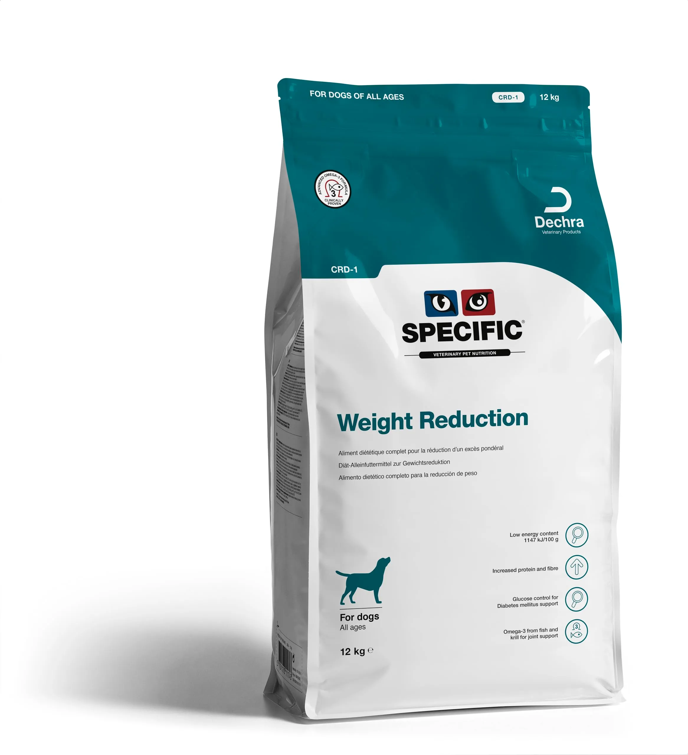 SPECIFIC® Weight Reduction (CRD1) - 12kg – Crocchette dietetiche per cani in sovrappeso o con diabete - Alto contenuto di proteine - Basso contenuto di grassi e calorie - DECHRA Veterinary Products - immagine 1
