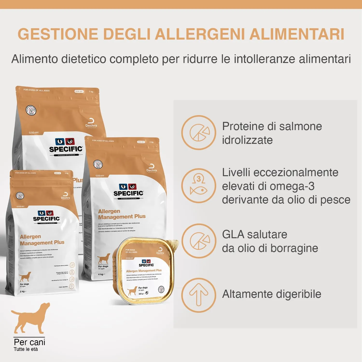 SPECIFIC® Allergen Management Plus (CΩD-HY) - 2kg - Crocchette ipoallergeniche per cani con salmone idrolizzato - Senza glutine - Per tutte le età - Dechra Veterinary Products - immagine 2
