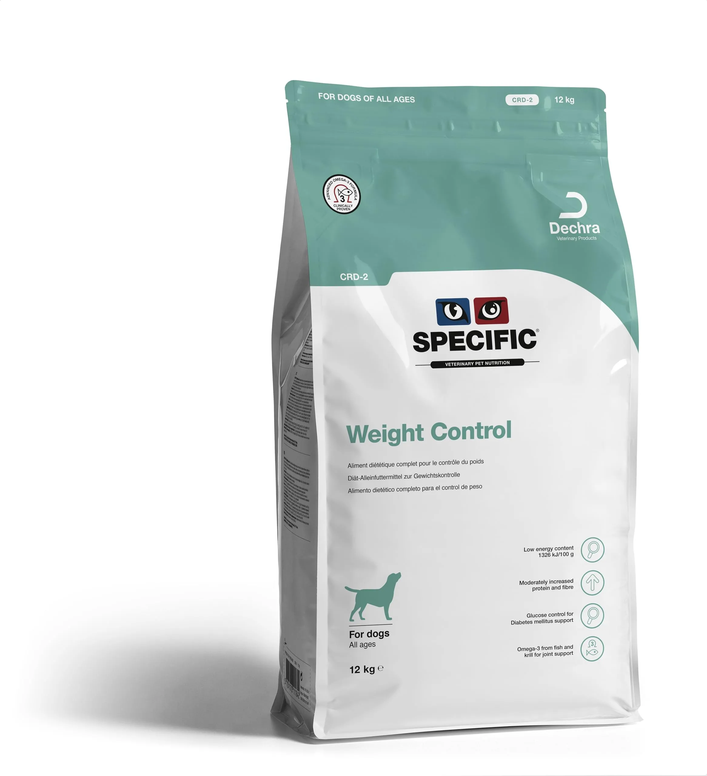 SPECIFIC® Weight Control (CRD-2) 12 Kg - Crocchette per cani di tutte le età - Favorisce il mantenimento del peso forma - Ridotto contenuto di grassi - L-Carnitina - DECHRA Veterinary Products - immagine 1