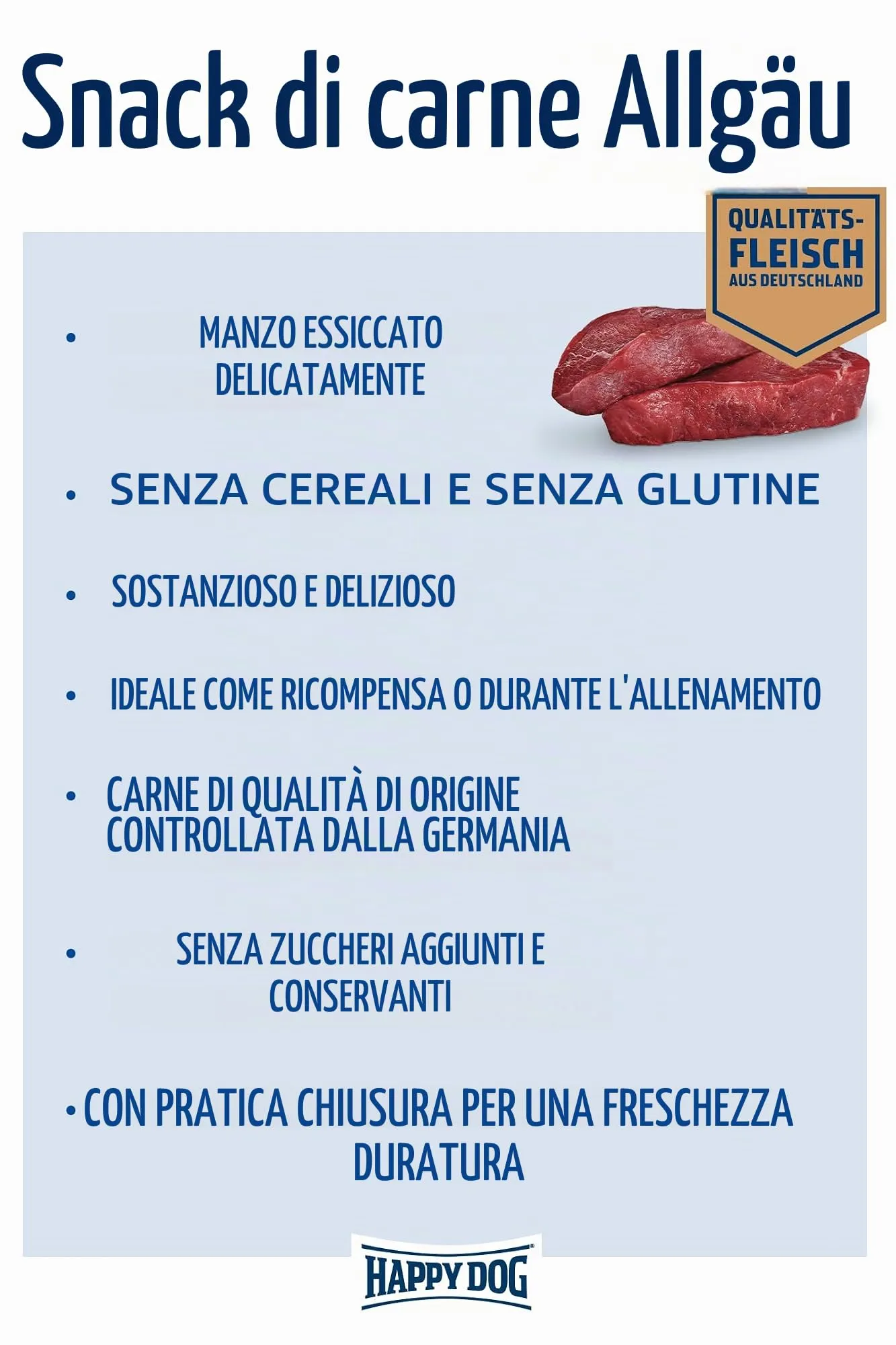 Happy Dog 60701 - Meat Snack Allgäu - Deliziosi per cani sensibili in carne secca - 75 g - immagine 2
